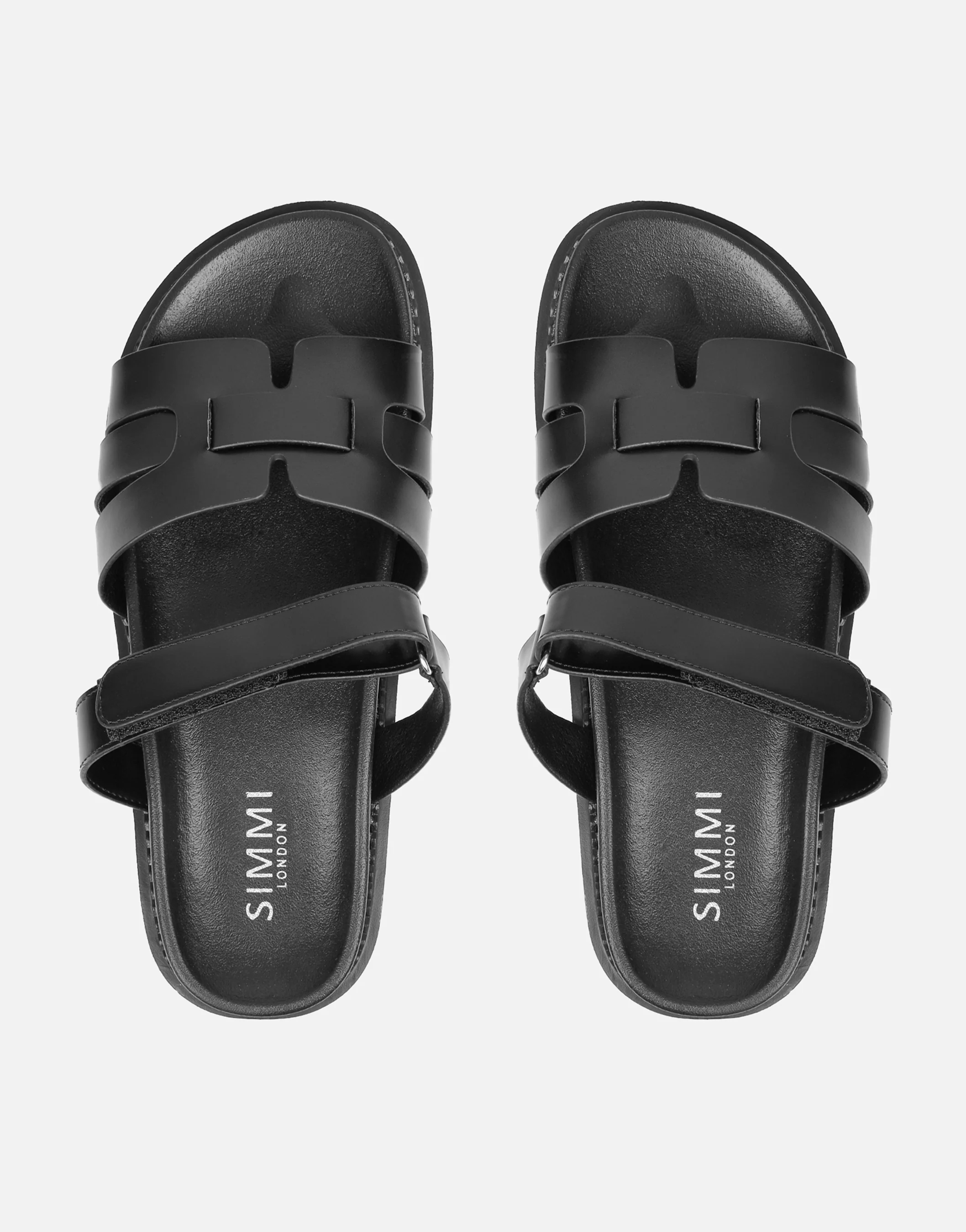 Adelle Black Chunky Strap Footbed Slides - Image 3
