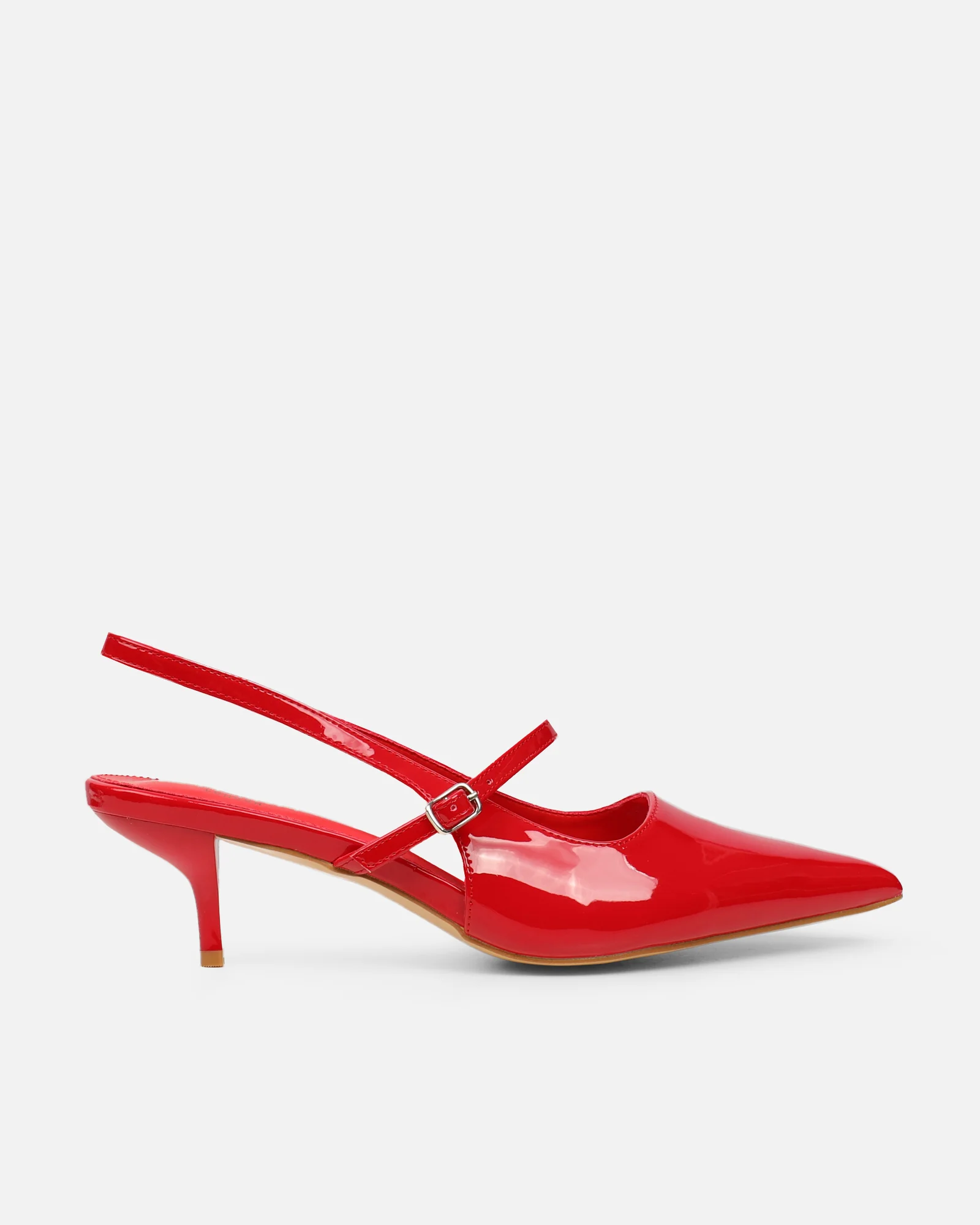 Airlea Red Patent Sling Back Court Shoes - Image 2
