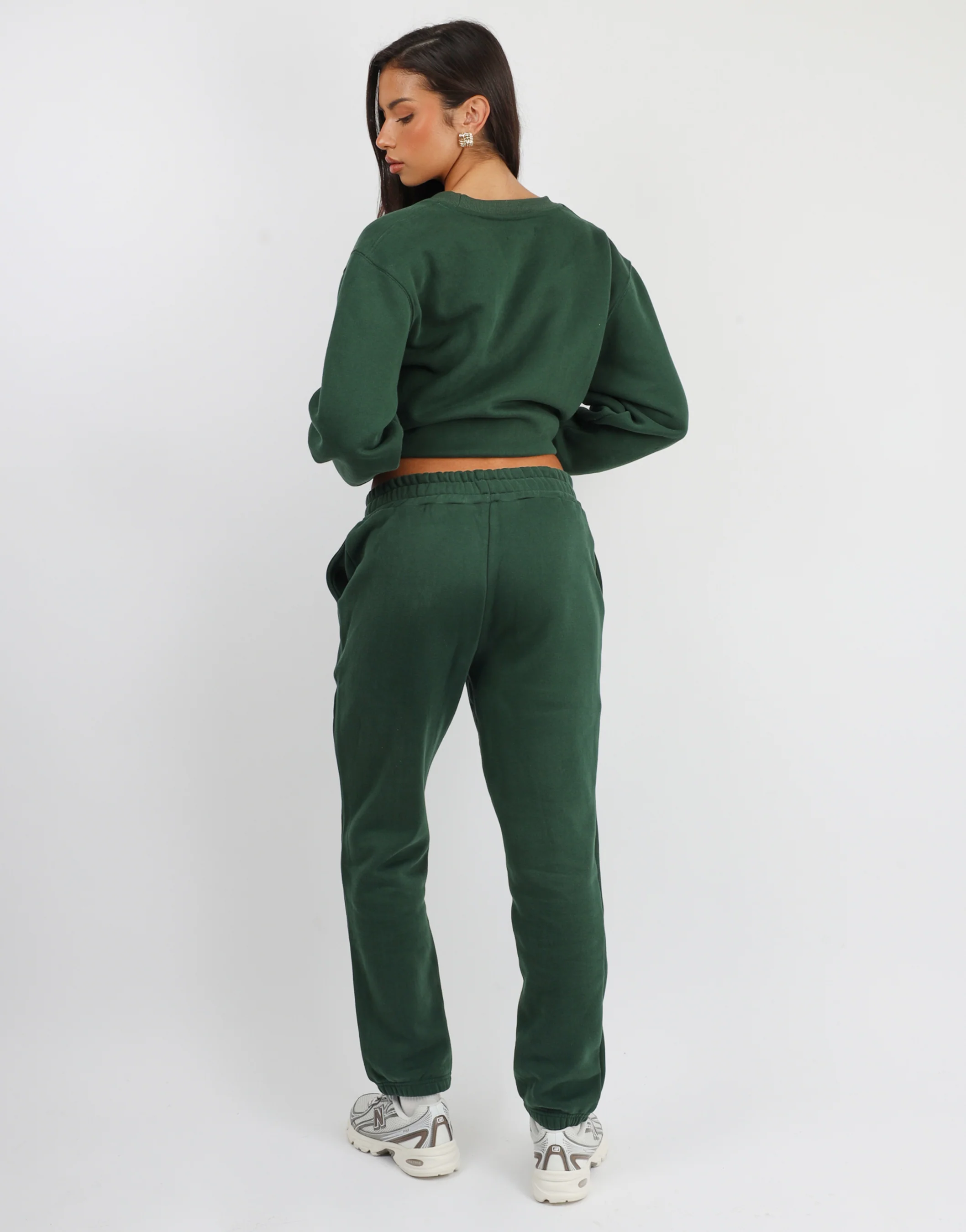 Ashby Simmi Studios Varsity Slogan Sweatshirt in Pine Green - Image 4