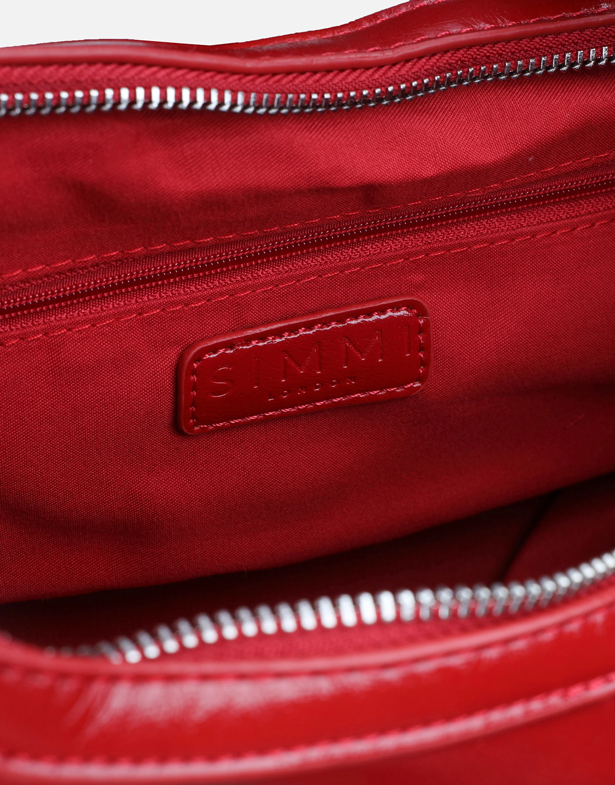 Asher Red Buckle Detail Shoulder Bag - Image 7