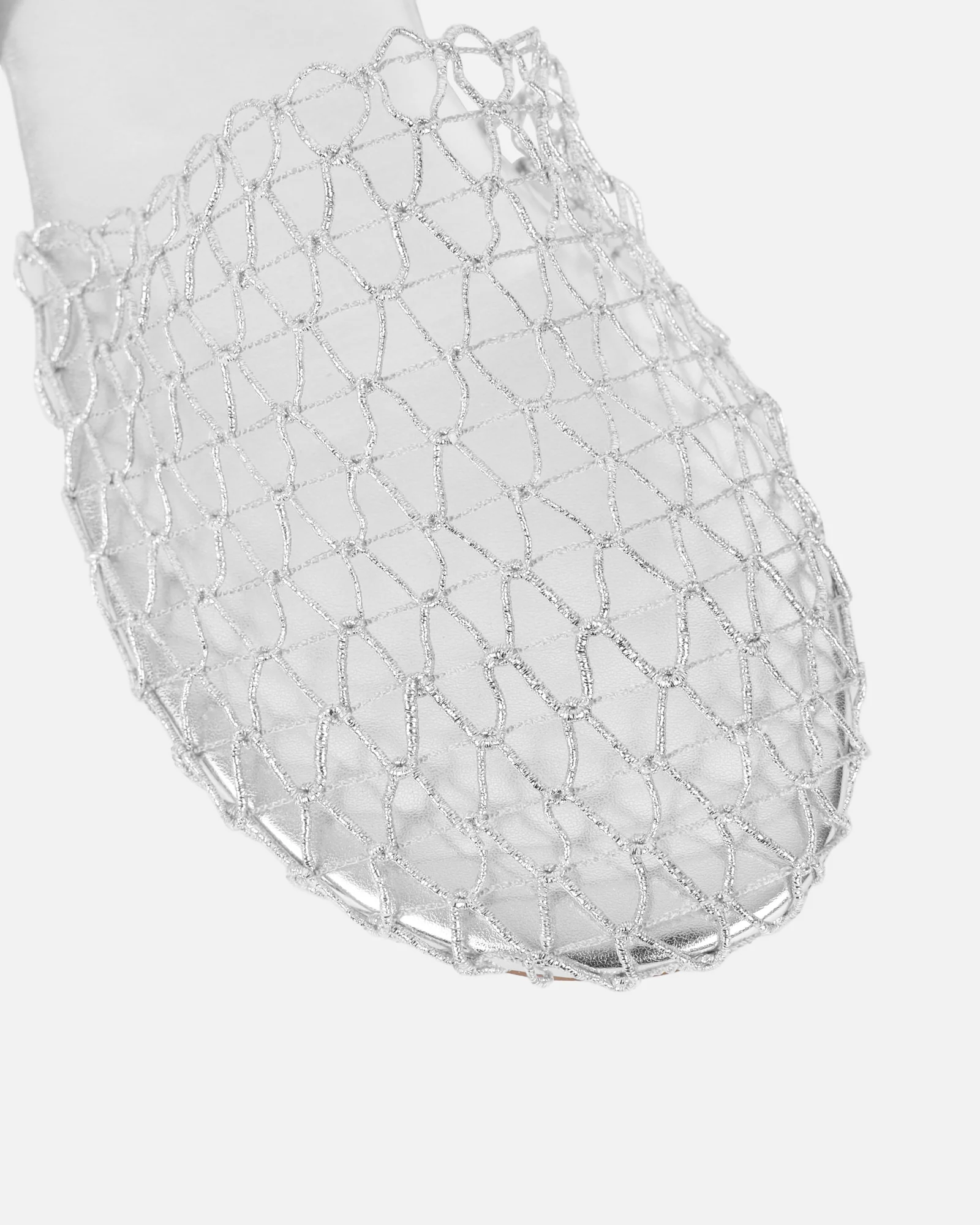 Avianna Silver Woven Mesh Sliders - Image 4