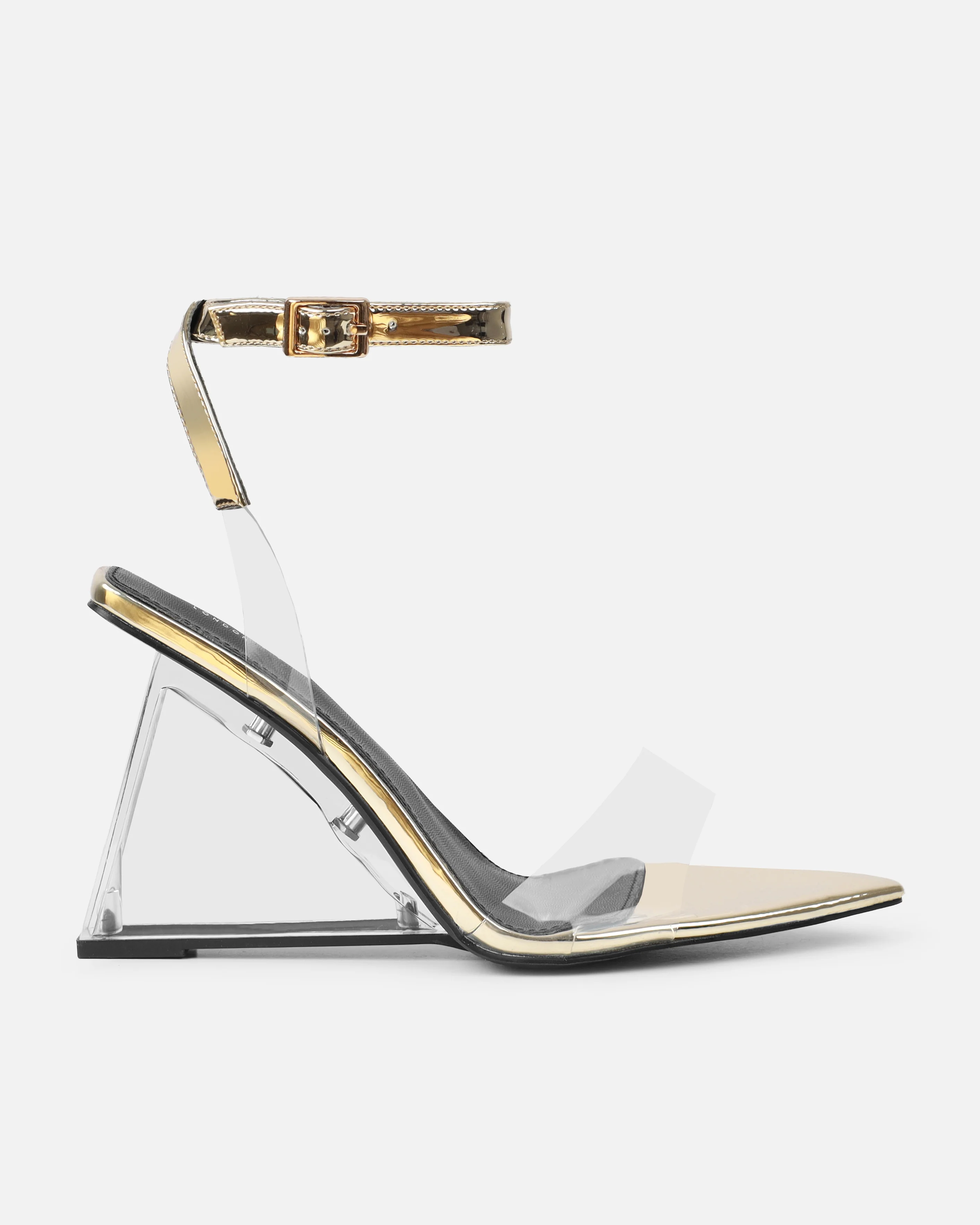 Bali Gold Mirror Clear Wedge Sandals - Image 2