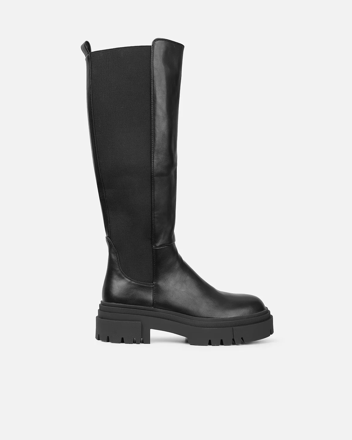 Bernard Black Chunky Knee Boots - Image 2