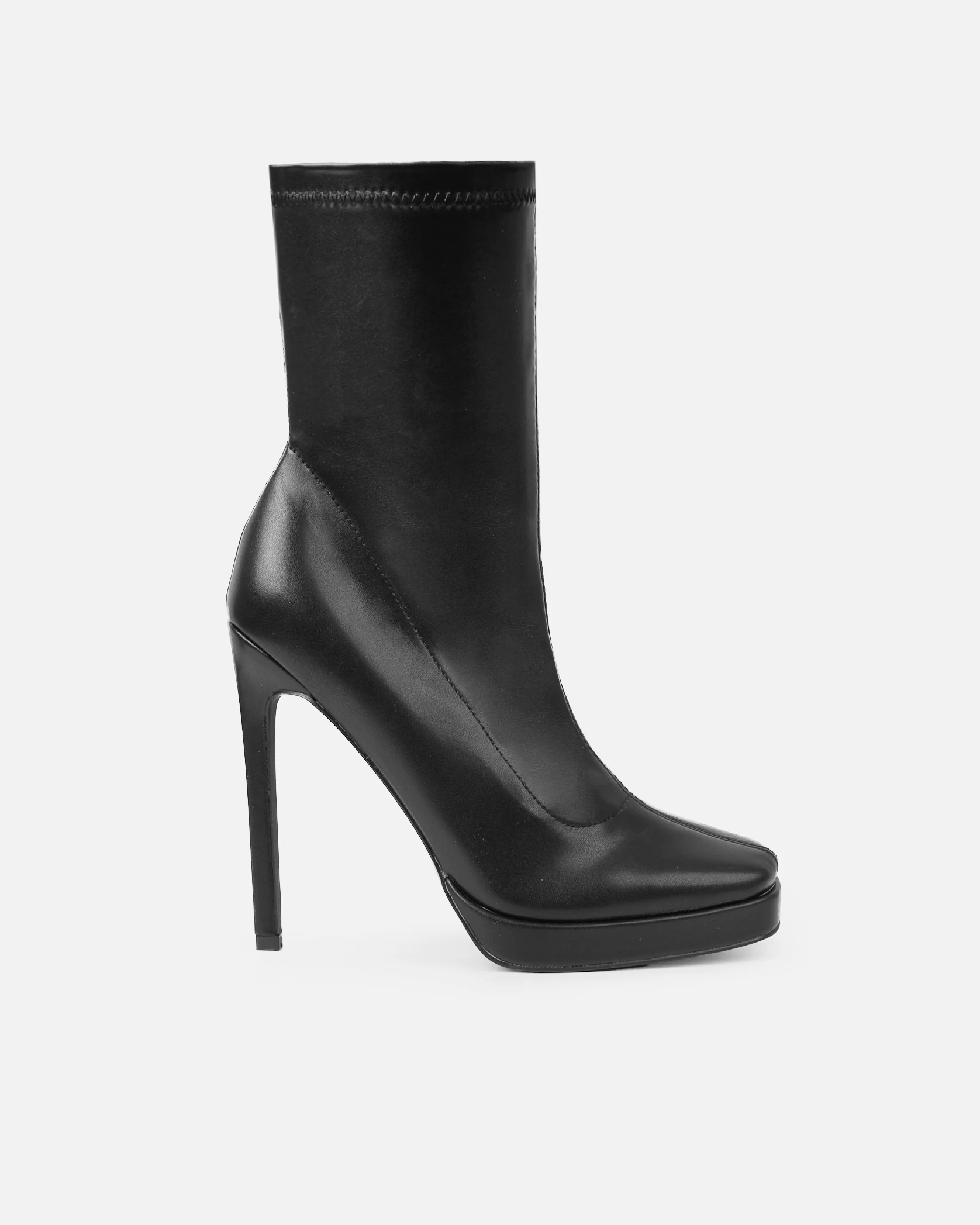 Bishop Black Stretch Platform Boots - Image 2