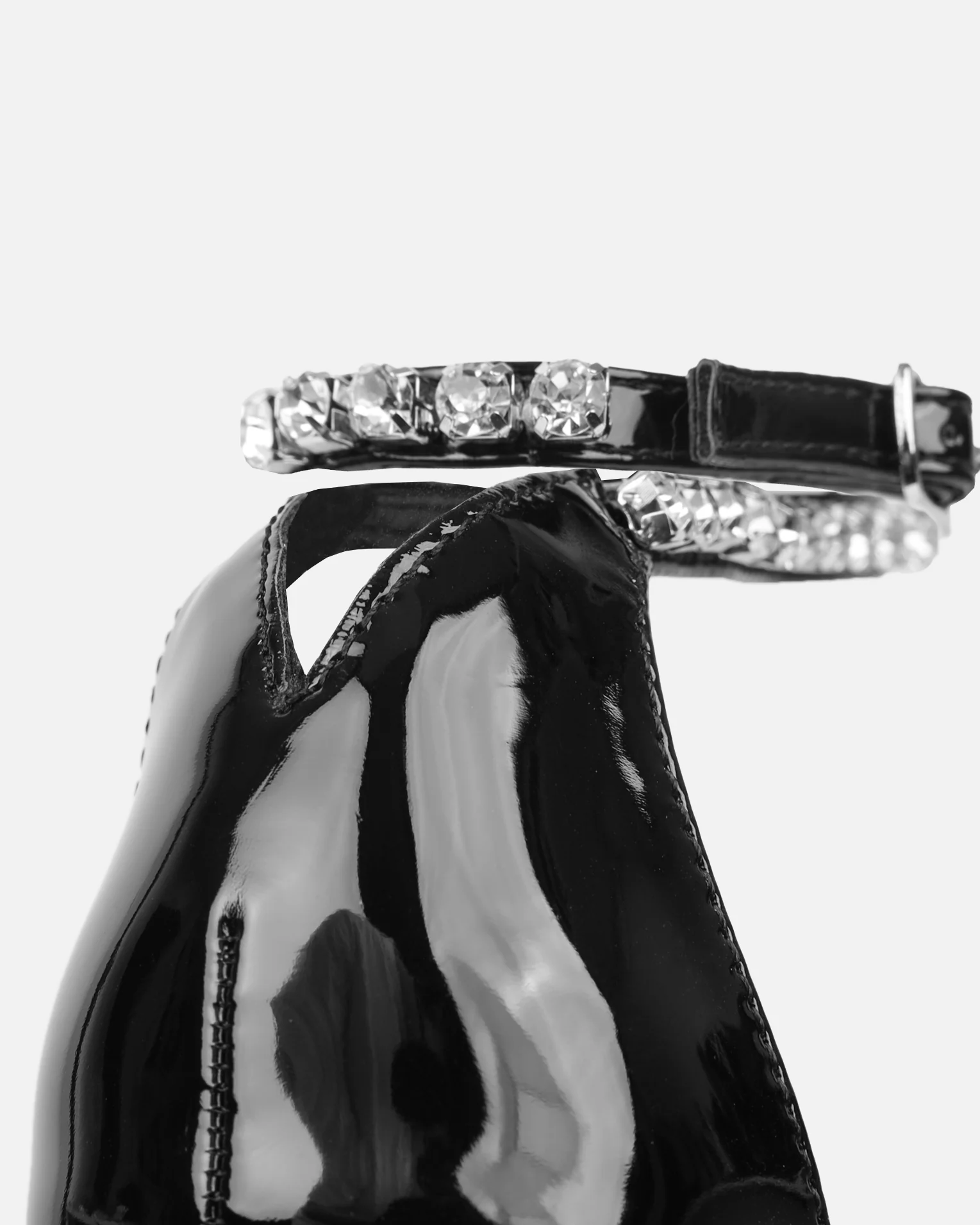 Brielle Black Patent Diamante Heeled Sandals - Image 3