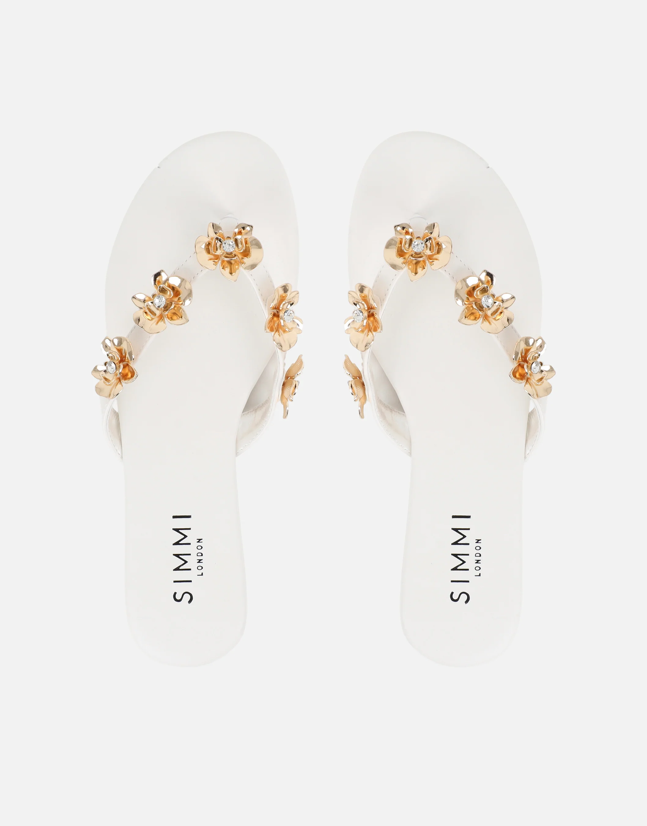 Carissa White Embellished Flat Sandals - Image 3