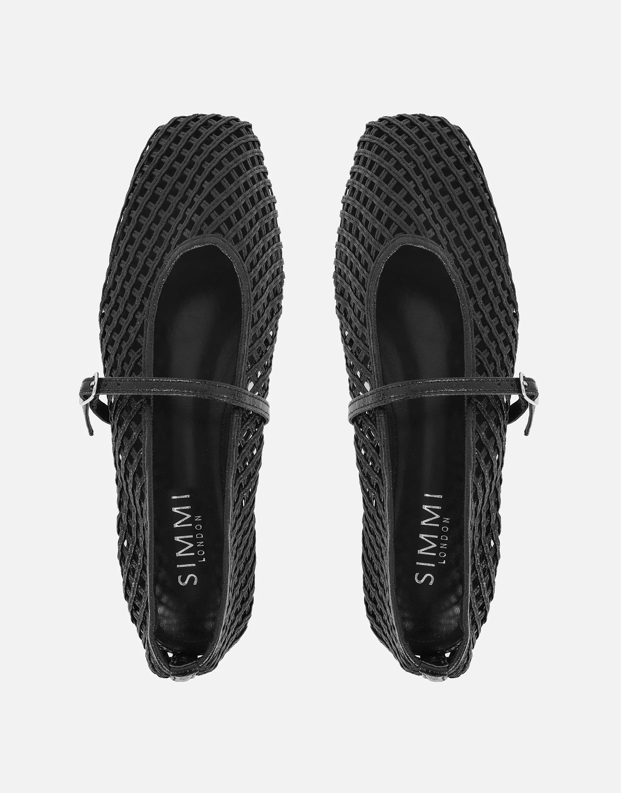Cecilia Black Woven Mesh Ballet Flats - Image 3