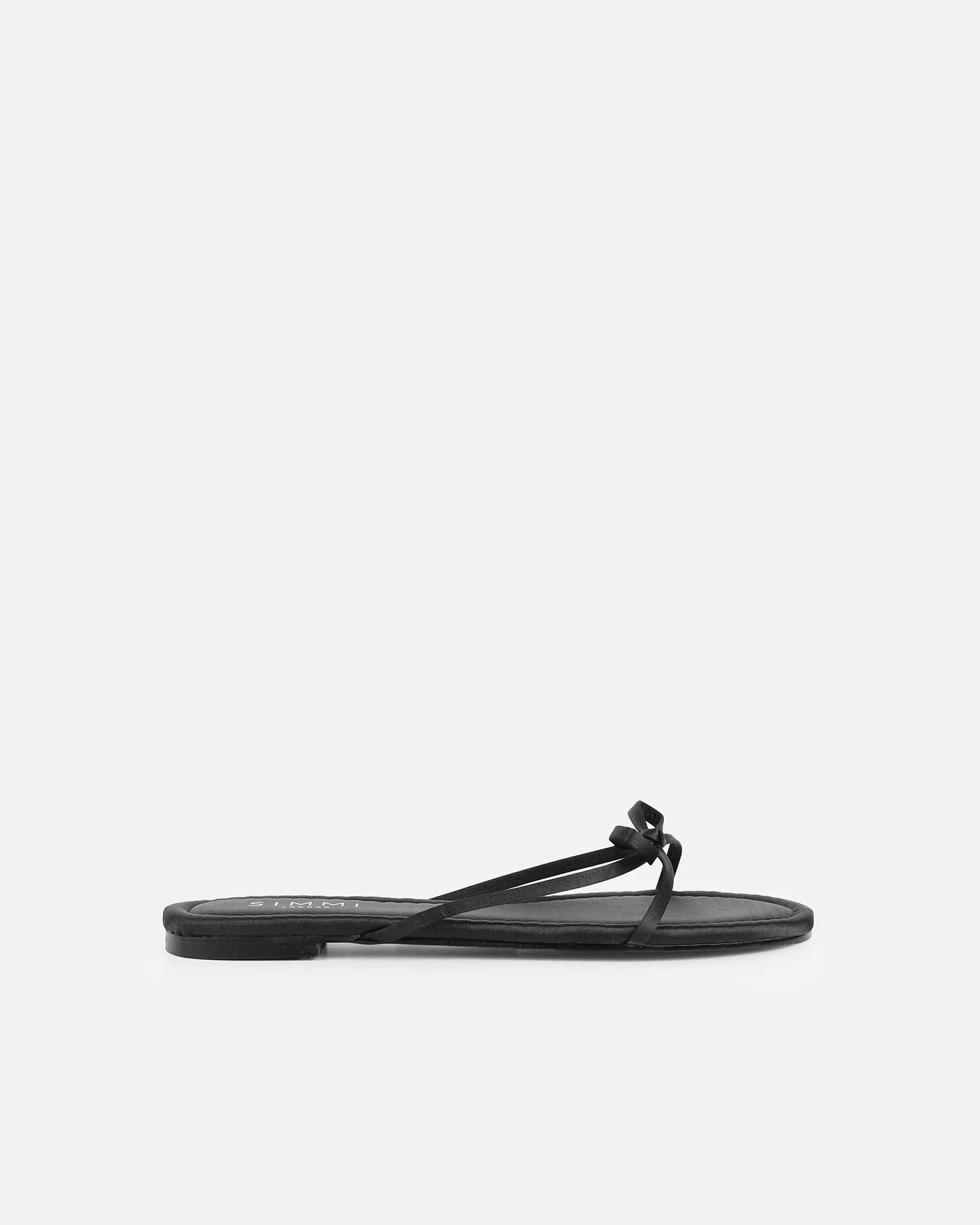 Char Black Satin Bow Sandals - Image 2