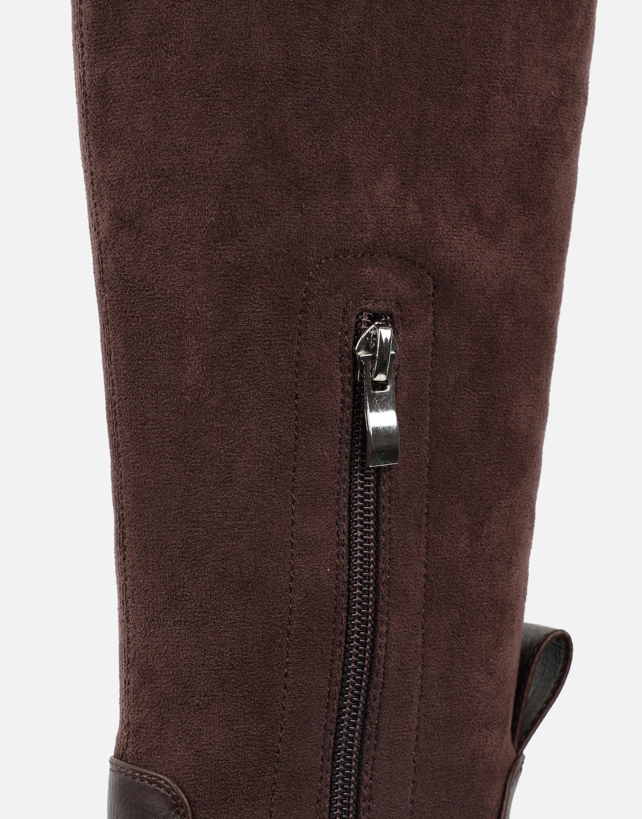 Chorley Brown Microfibre Stretch Chunky Boots - Image 4