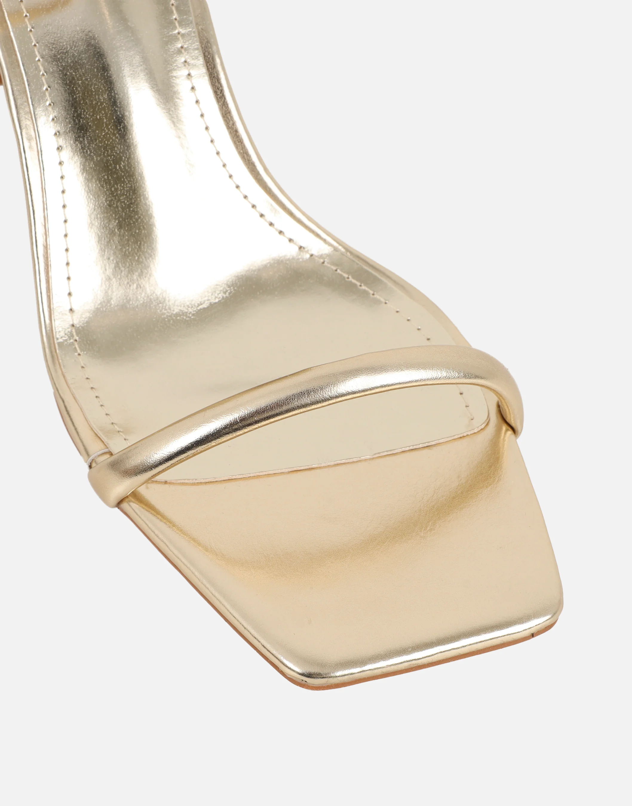 Citra Gold Metallic Strappy Block Heeled Sandals - Image 4