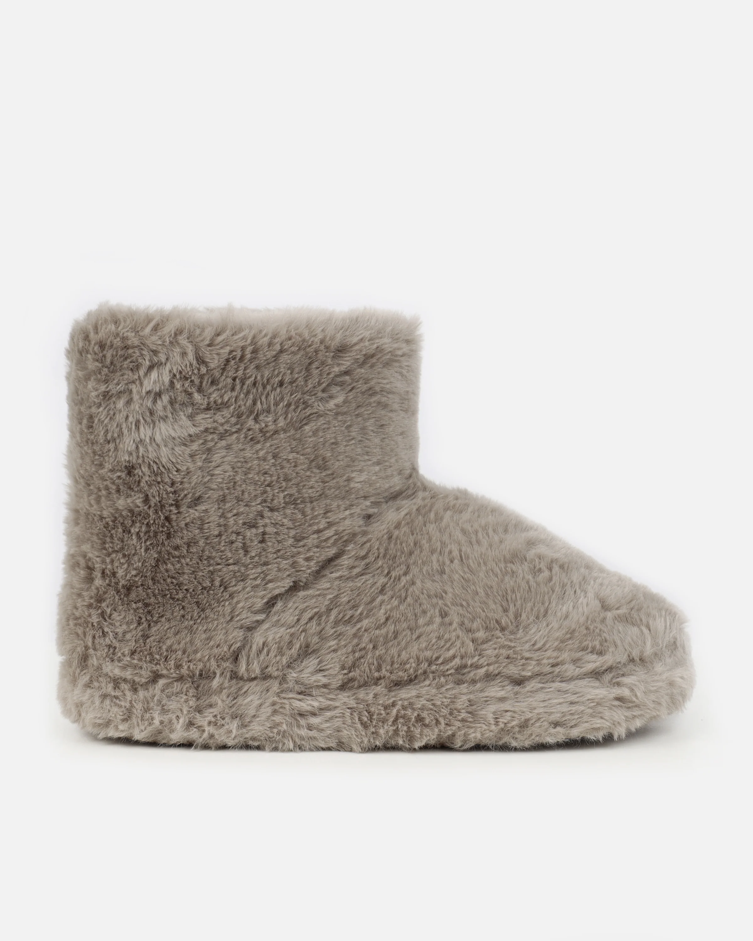 Comfy Mocha Fluffy Slipper Boots - Image 2