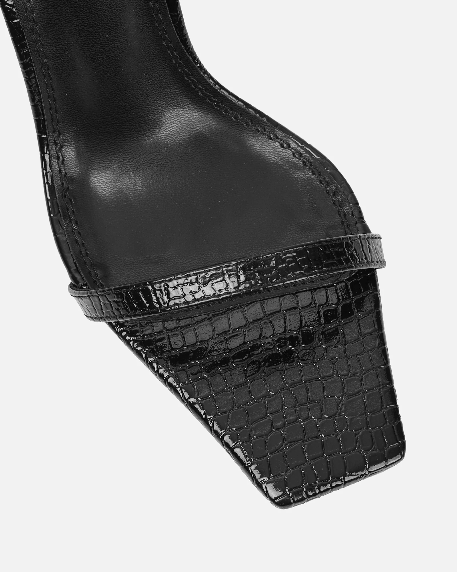 Dosia Black Snake Effect Two Part Sandals - Image 4