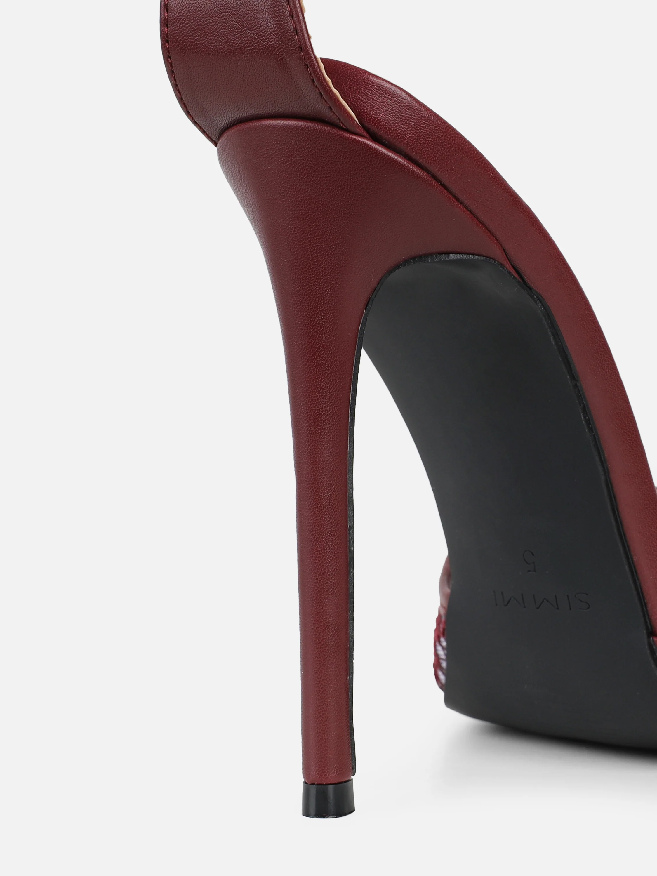 Eavie Burgundy Lace Heeled Sandals - Image 3