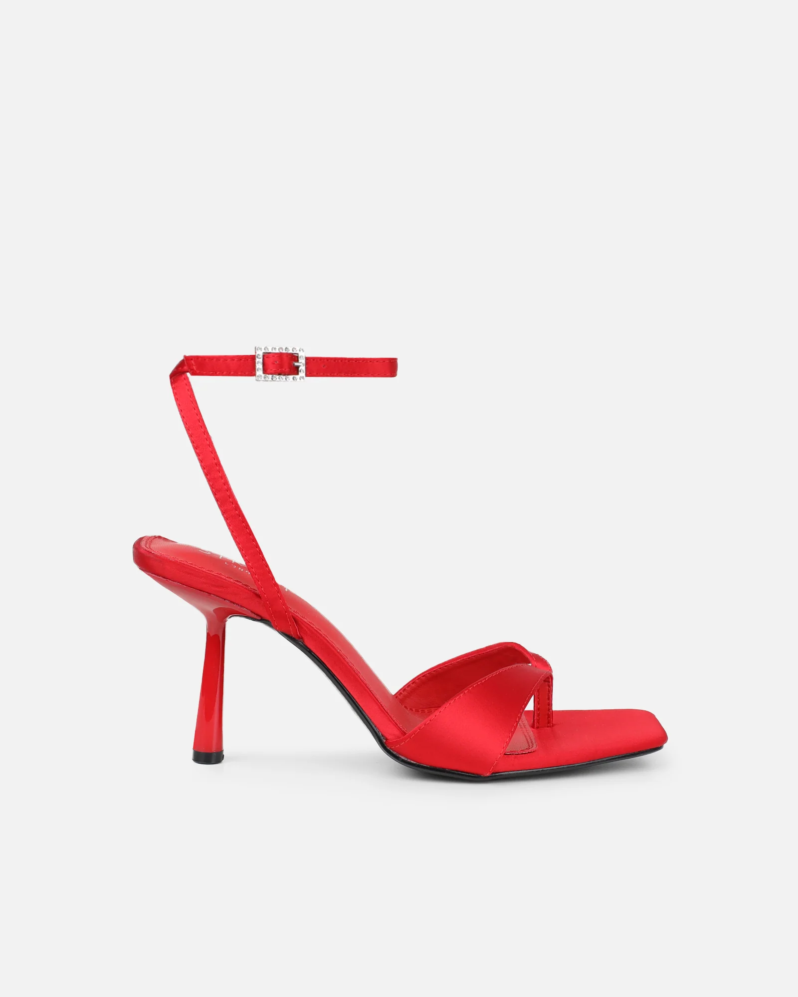 Ebba red satin heeled sandals - Image 2