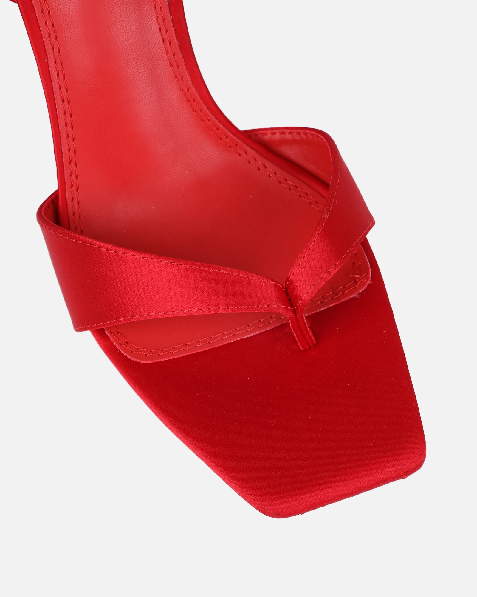 Ebba red satin heeled sandals - Image 4