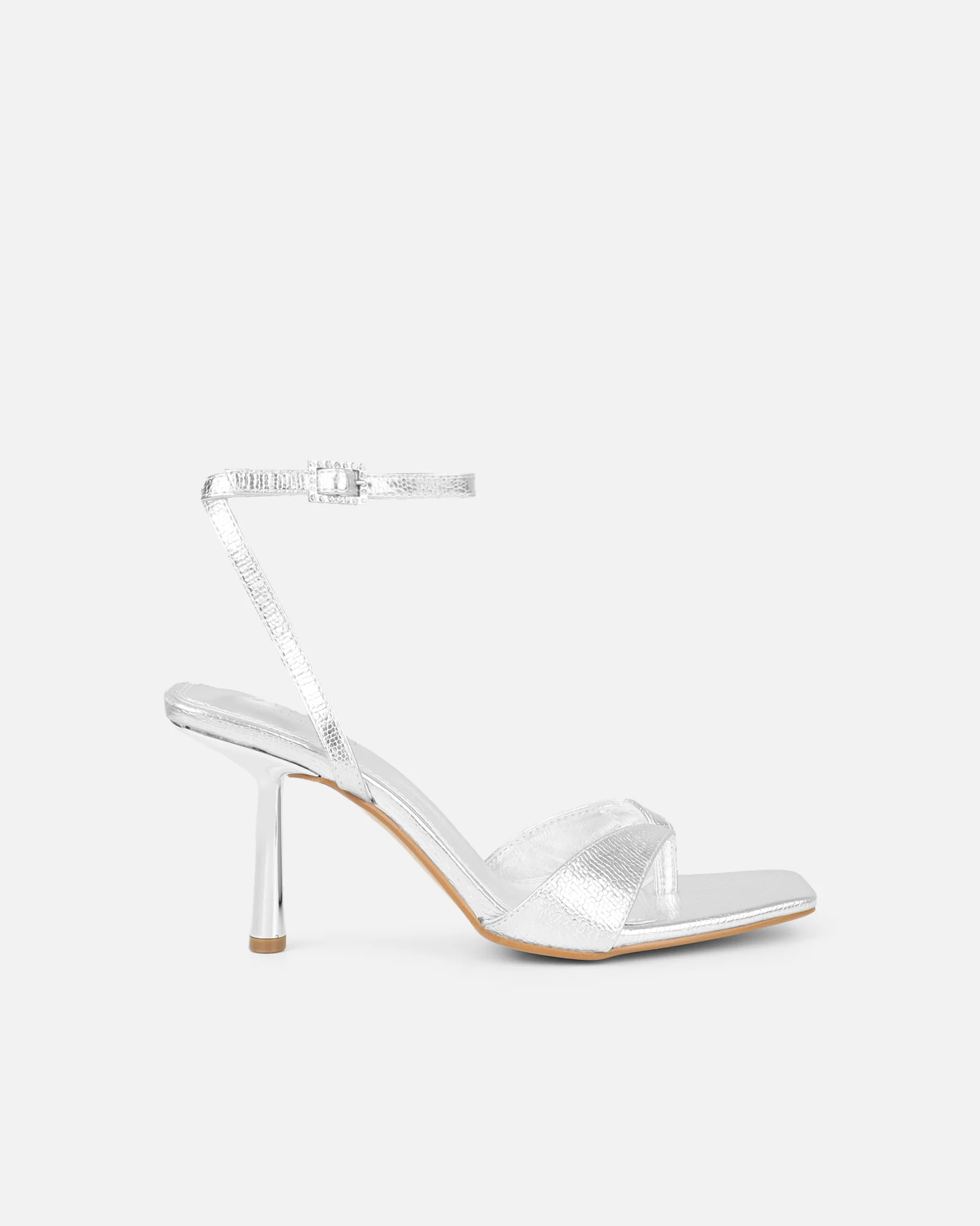 Ebba silver crackle heeled sandals - Image 2