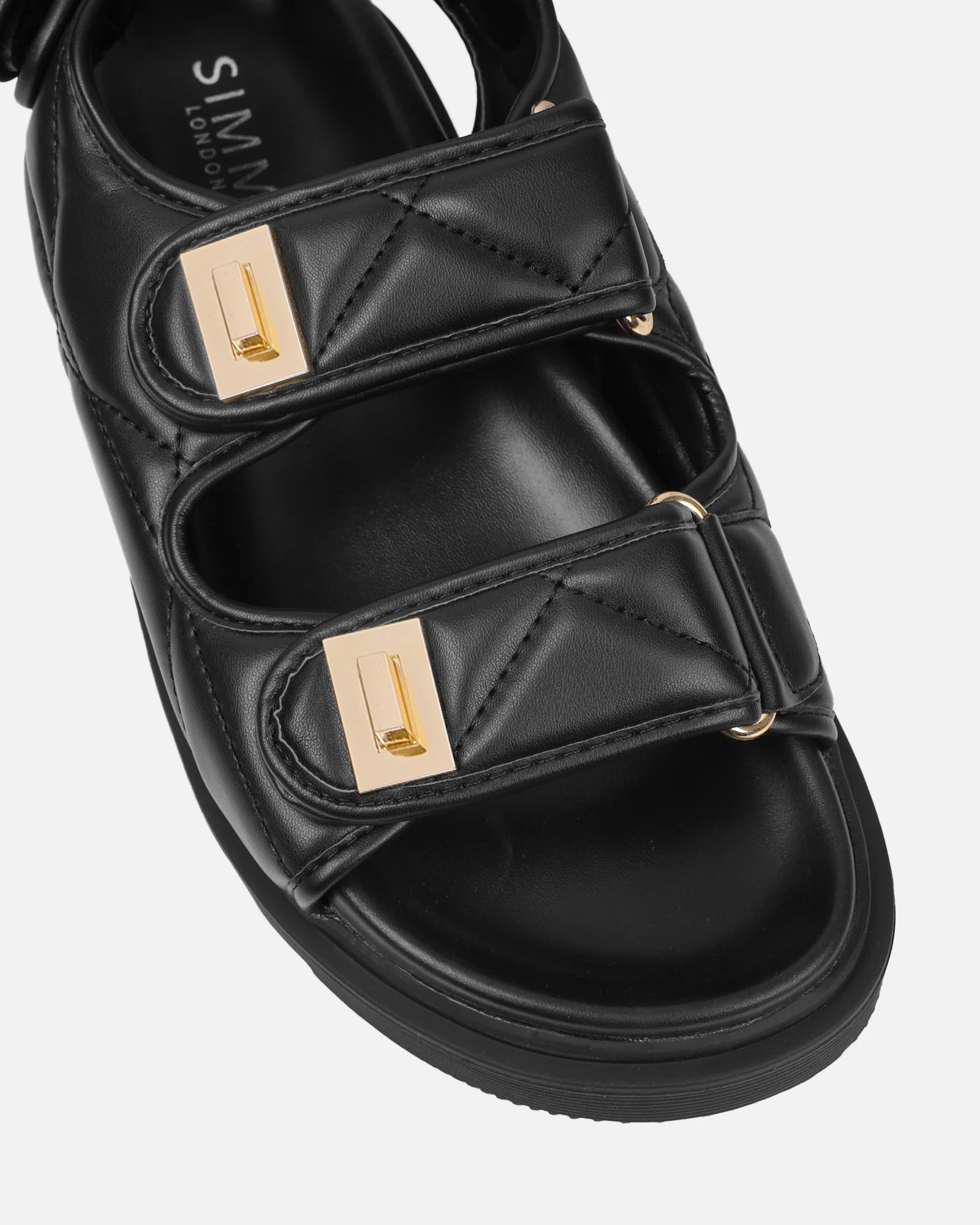 Eboni Black Chunky Flat Sandals - Image 4