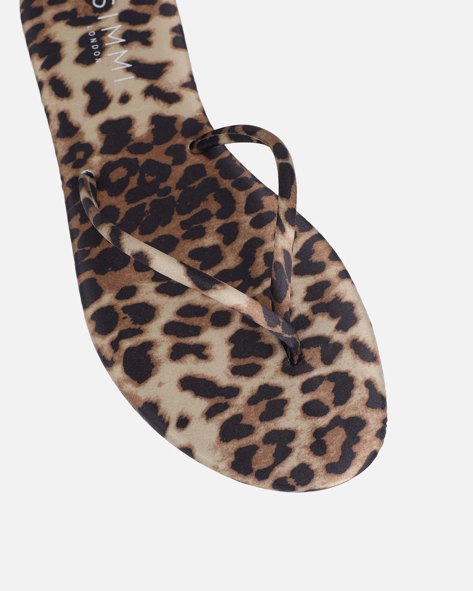 Elmas Leopard Satin Toe Post Sandals - Image 4