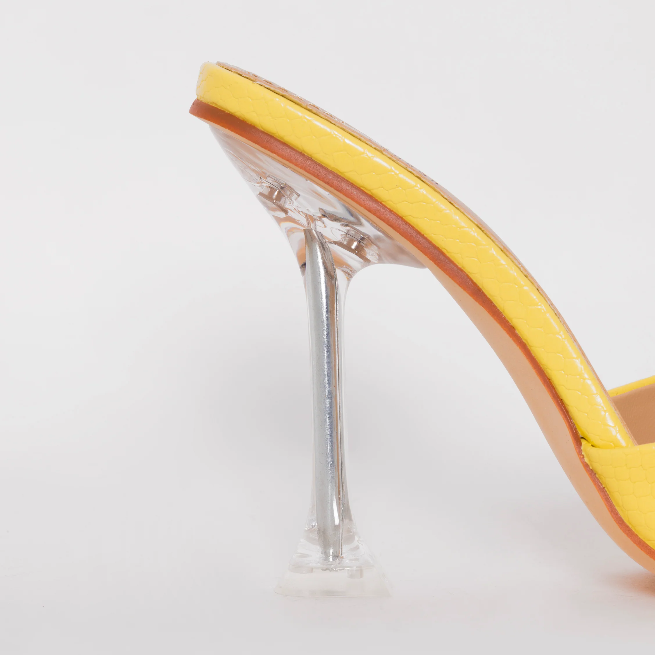 Eloura Yellow Snake Print Flared Heel Mules - Image 3