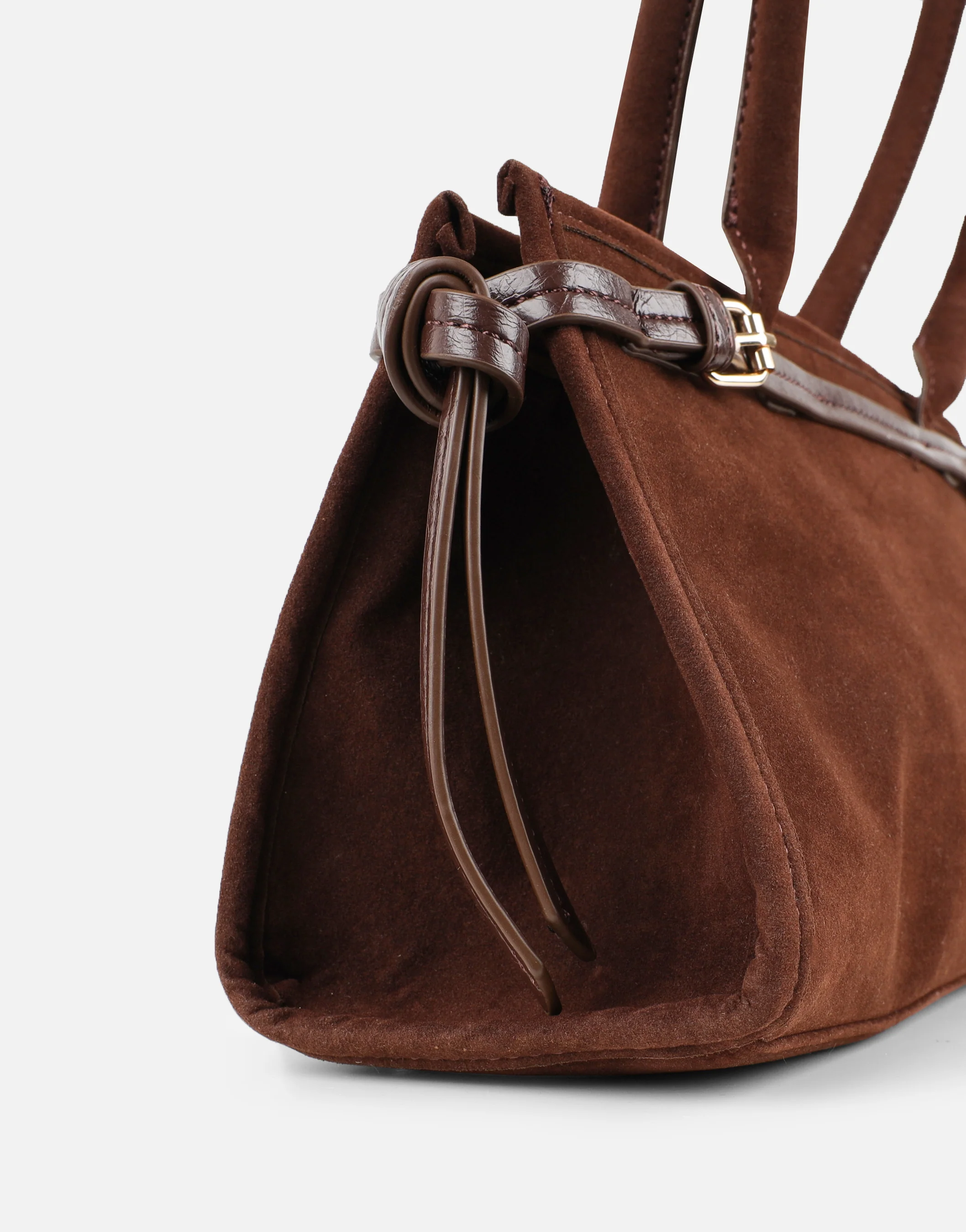 Eos Chocolate Suede Handbag - Image 6