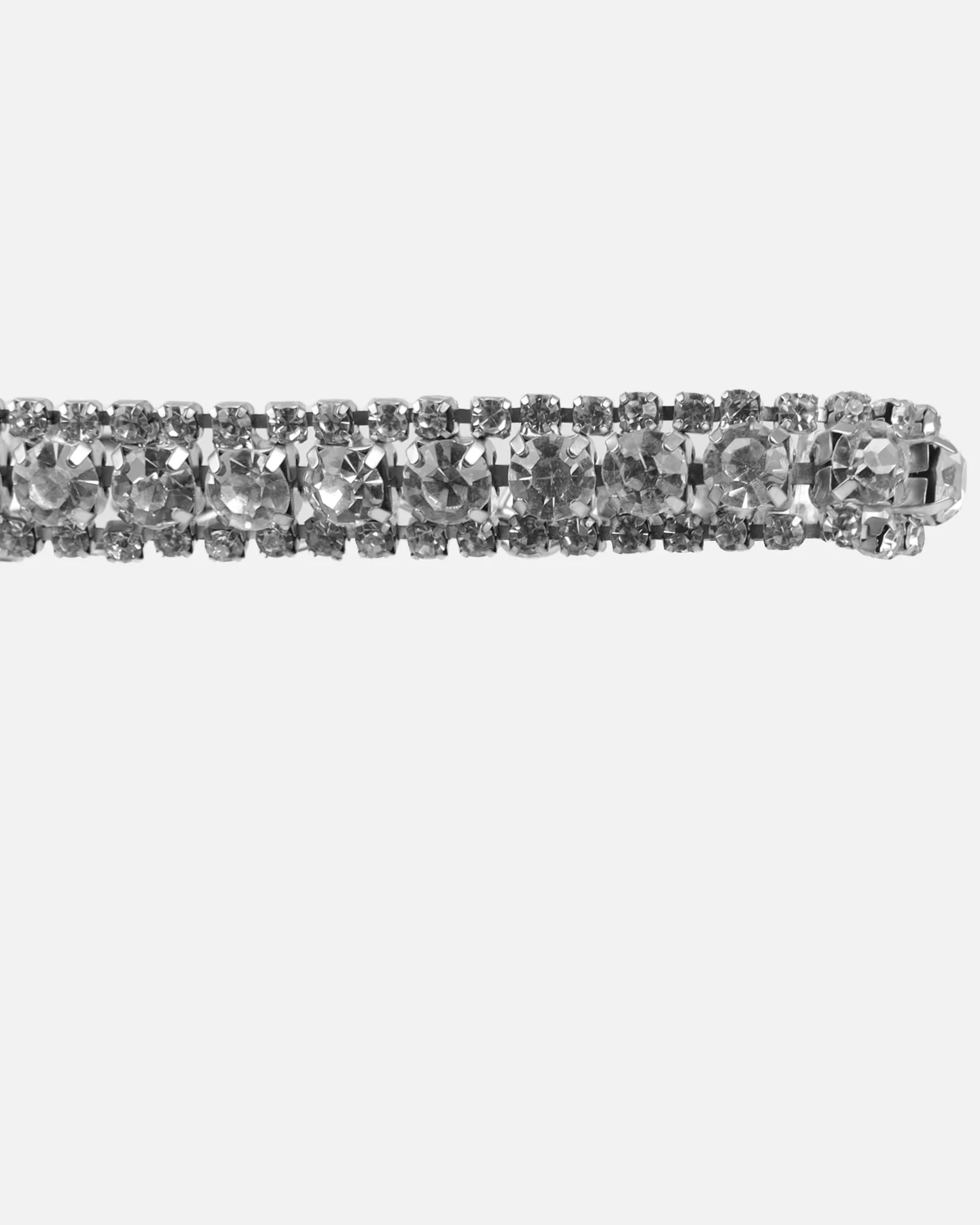 Faiith Clear Silver Metallic Diamante Anklet Heeled Sandals - Image 3