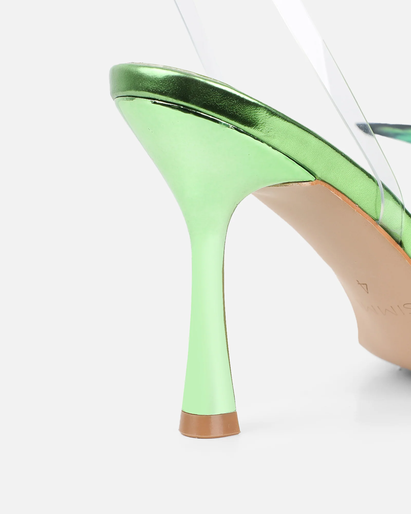 Fenelly Green Metallic Butterfly Detail Heeled Sandals - Image 3