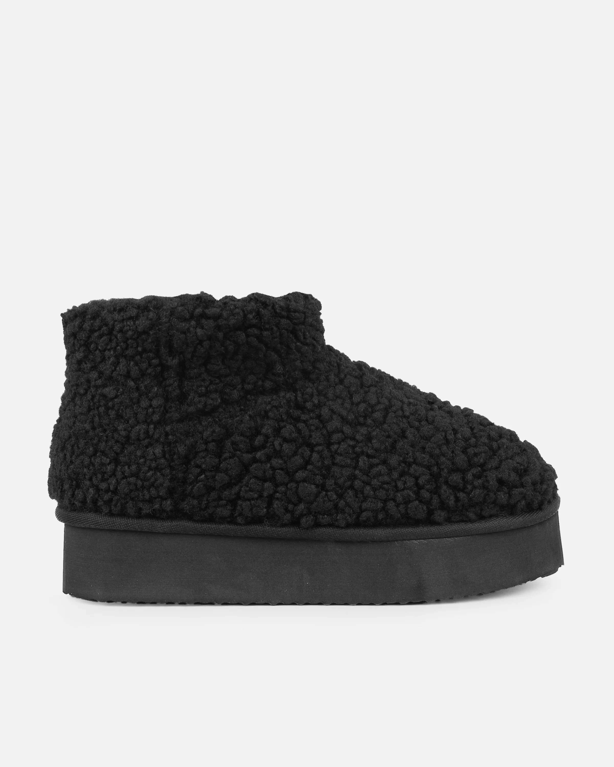 Fleecy Black Borg Flatform Boots - Image 2