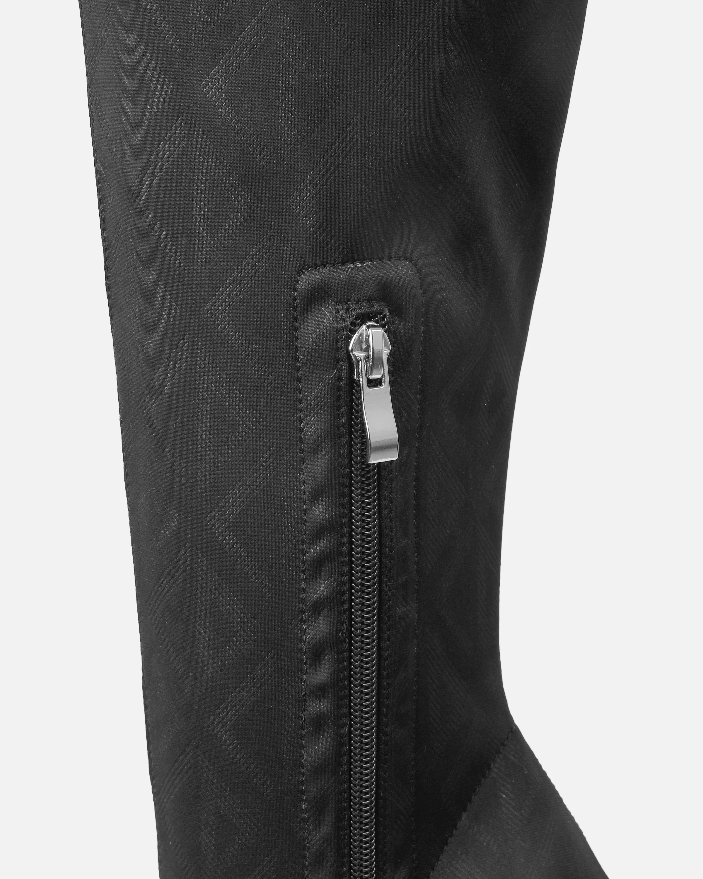 Franks Black Stretch Printed Knee Boots - Image 3
