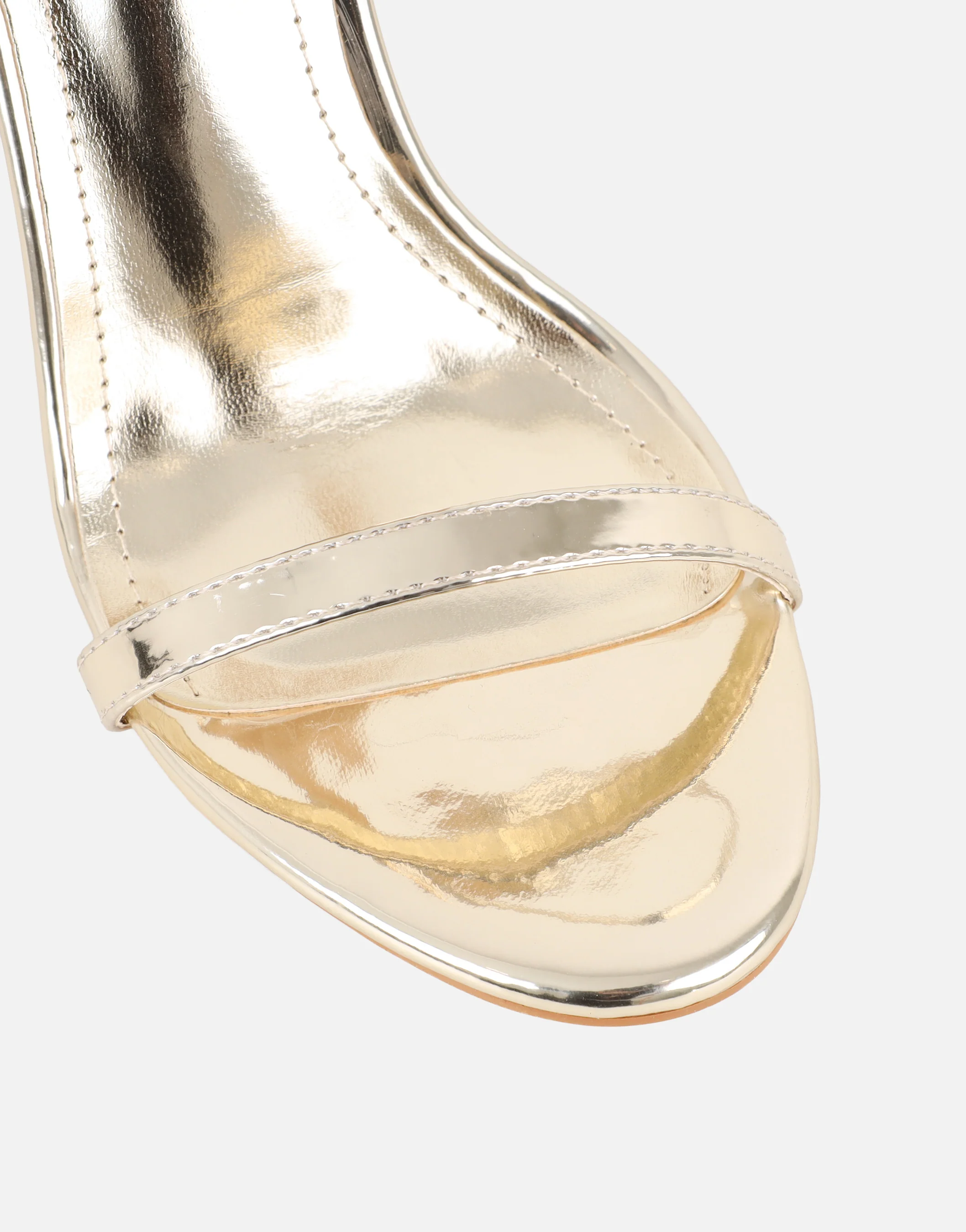 Gabby Gold Mirror Barely There Heeled Sandals - Image 4