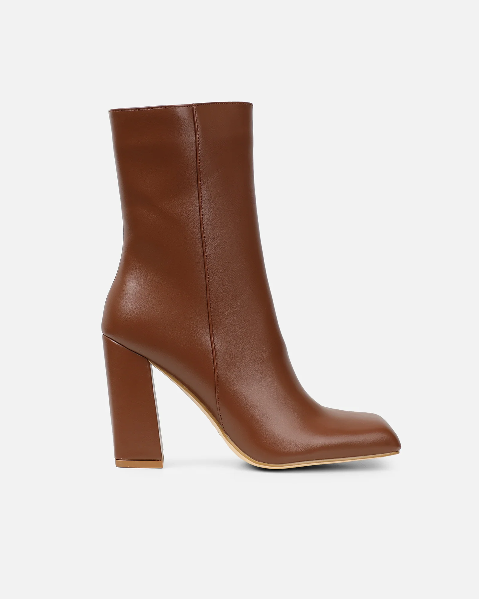 Garfield Tan Square Toe Ankle Boots - Image 2