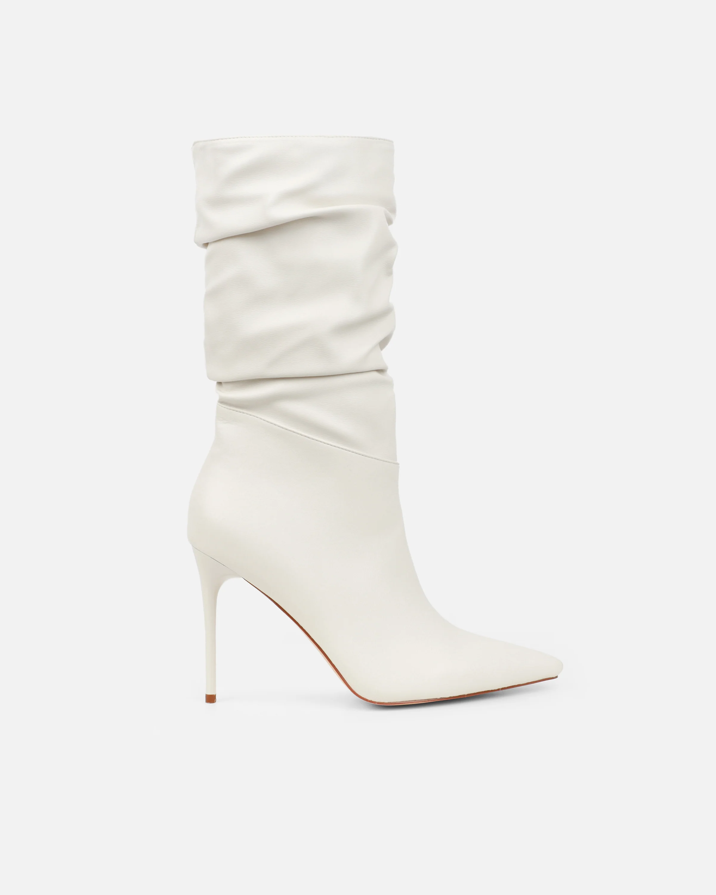Giles Stone Ruched Stiletto Mid Calf Boots - Image 2