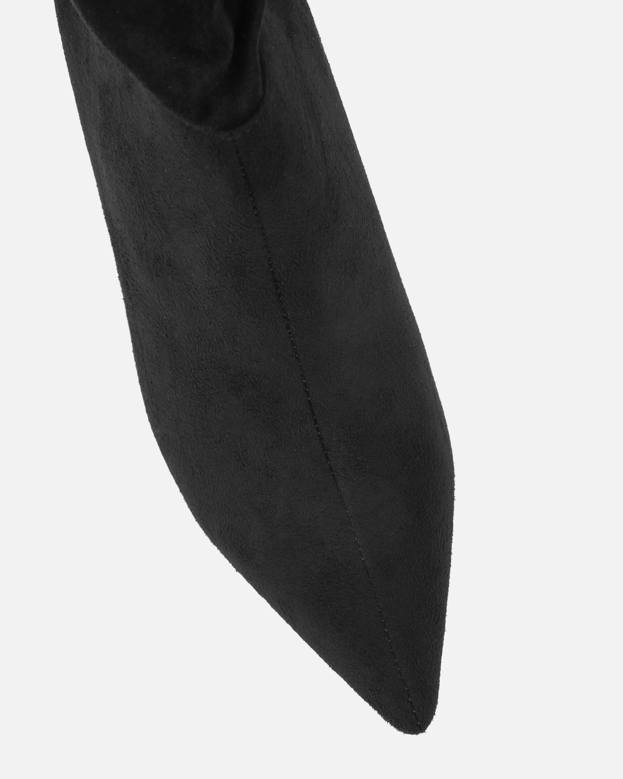 Gilton Black Faux Suede Ruched Over The Knee Thigh High Boots - Image 4