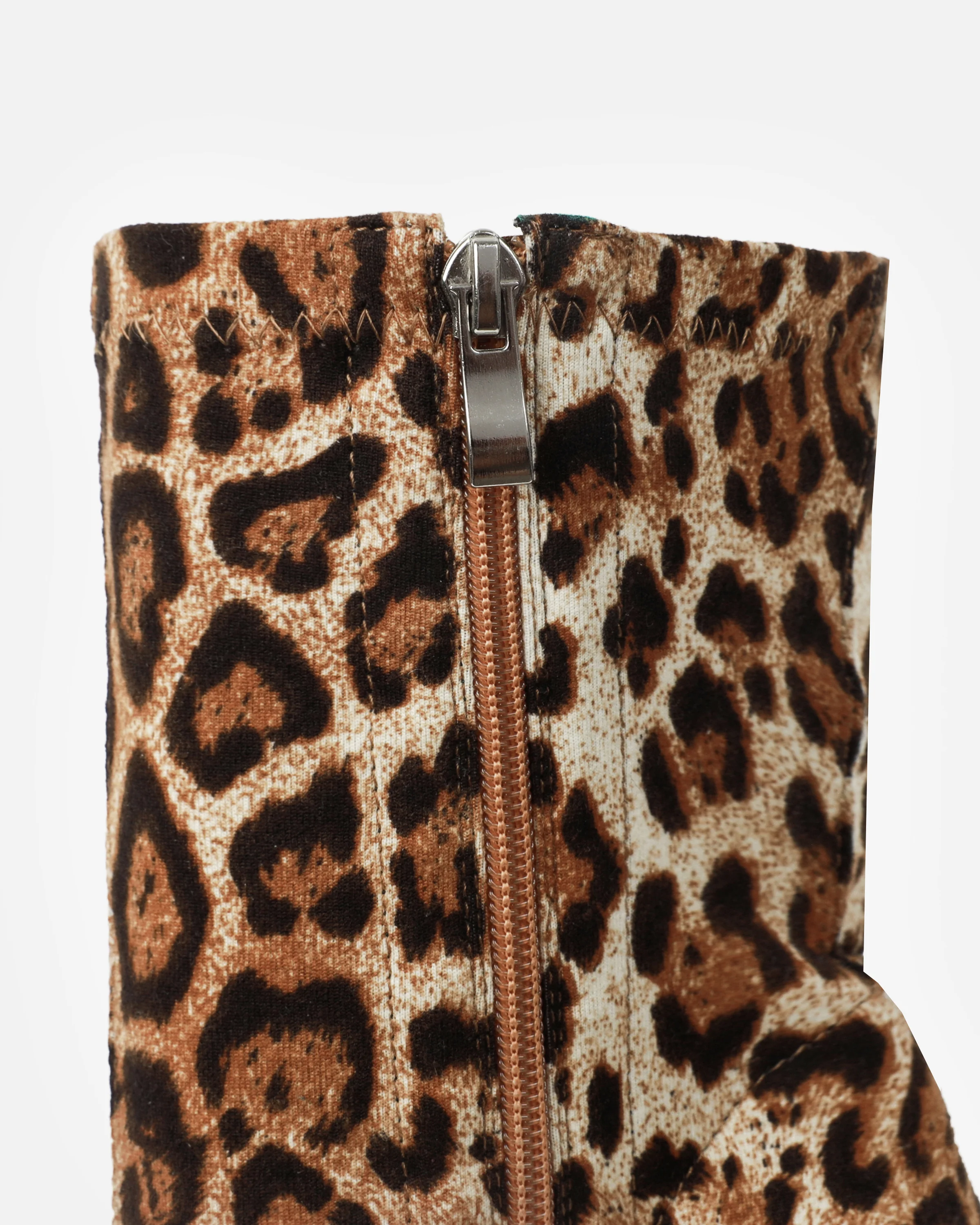 Giorgio Faux Leopard Print Stiletto Sock Boots - Image 3