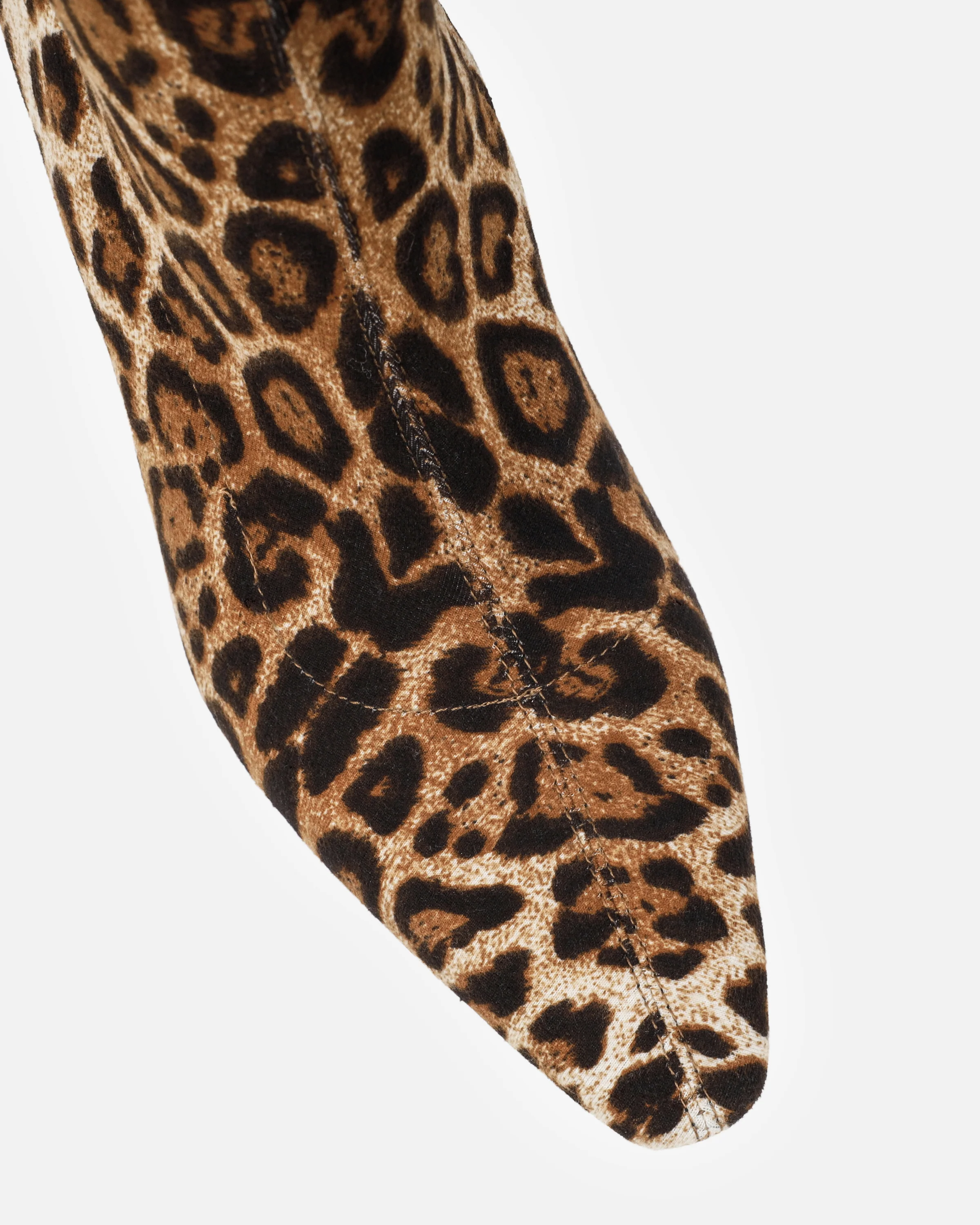 Giorgio Faux Leopard Print Stiletto Sock Boots - Image 4