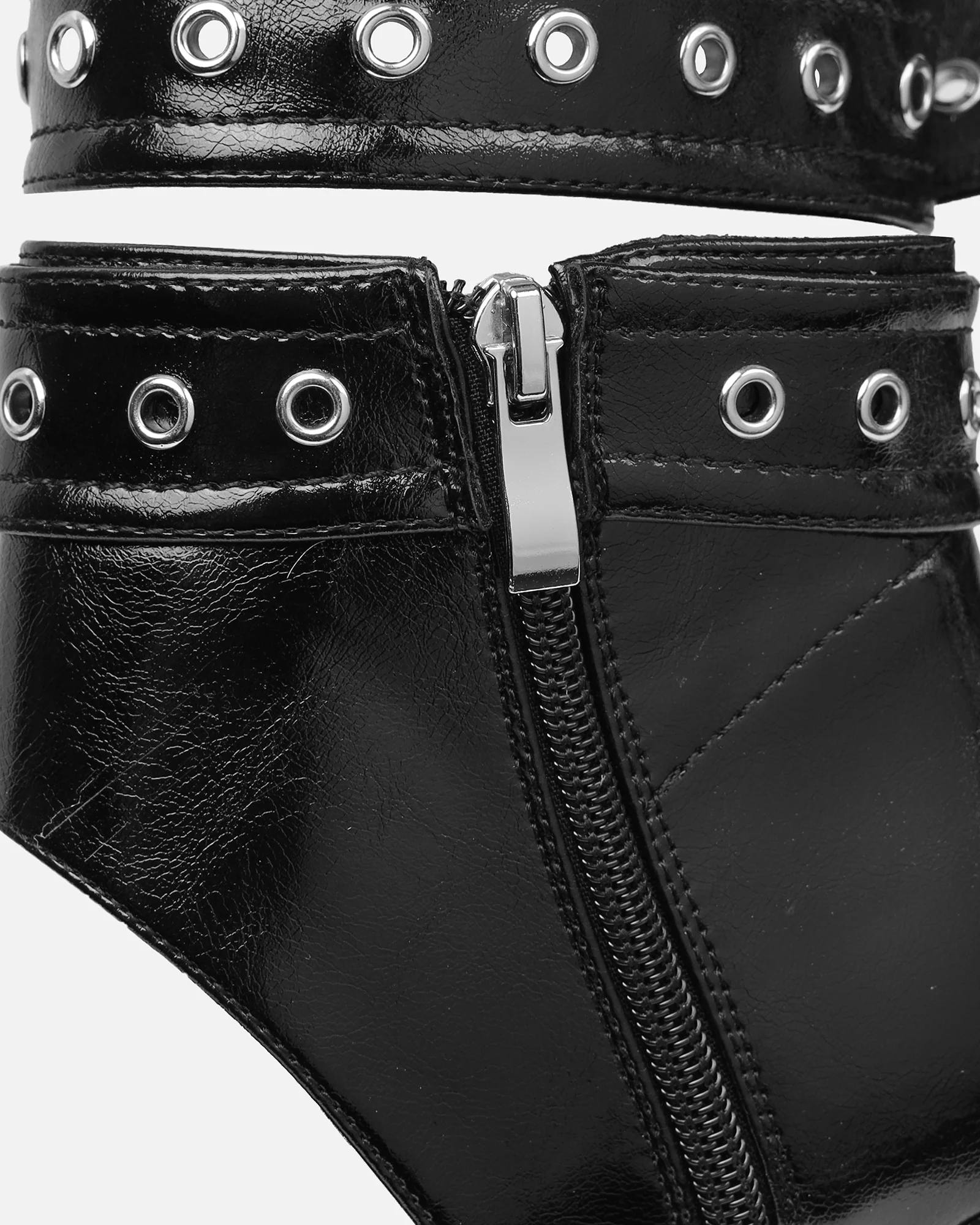 Goldie Black Cut Out Buckle Detail Heeled Sandals - Image 3