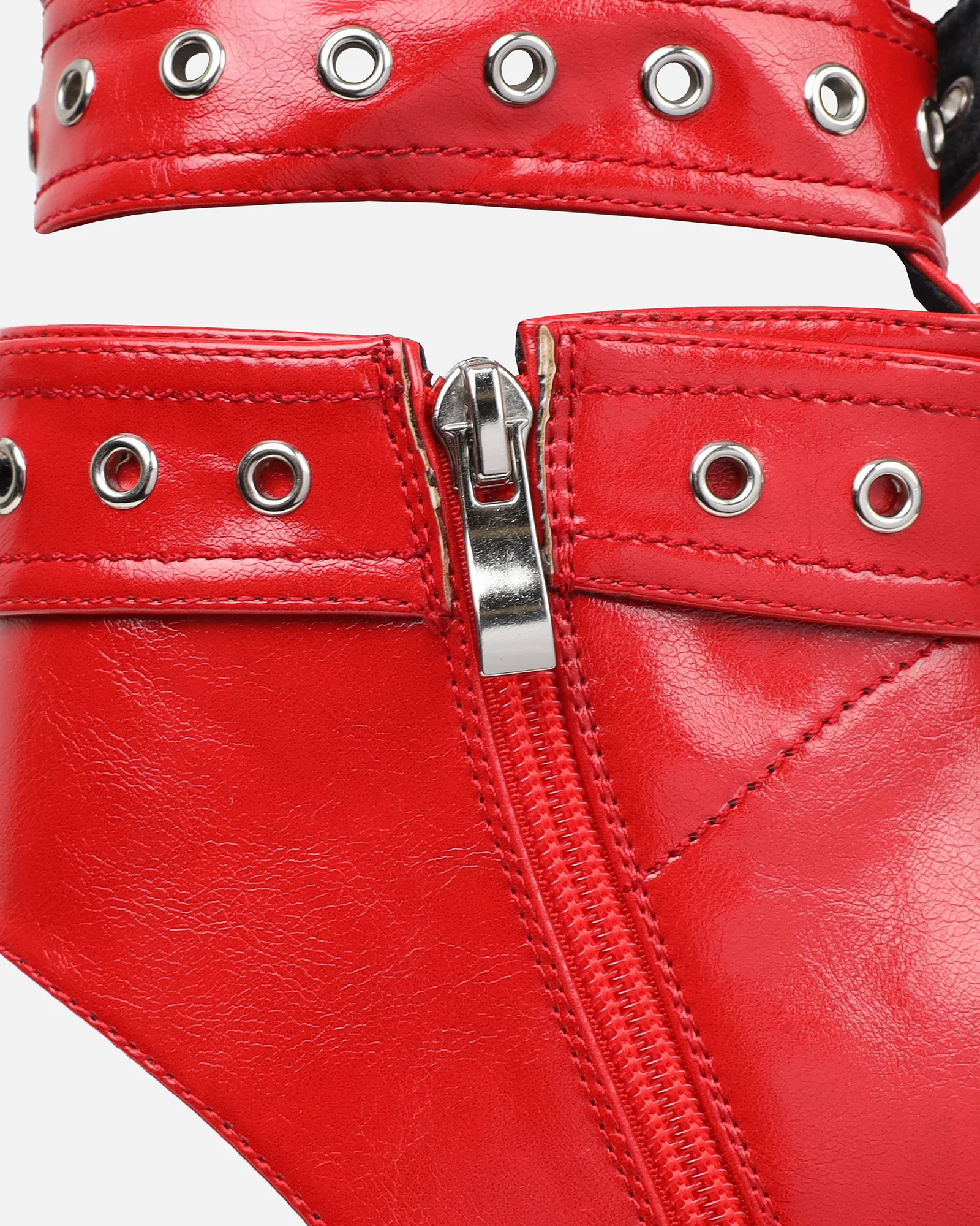 Goldie Red Cut Out Buckle detail Heeled Sandals - Image 3