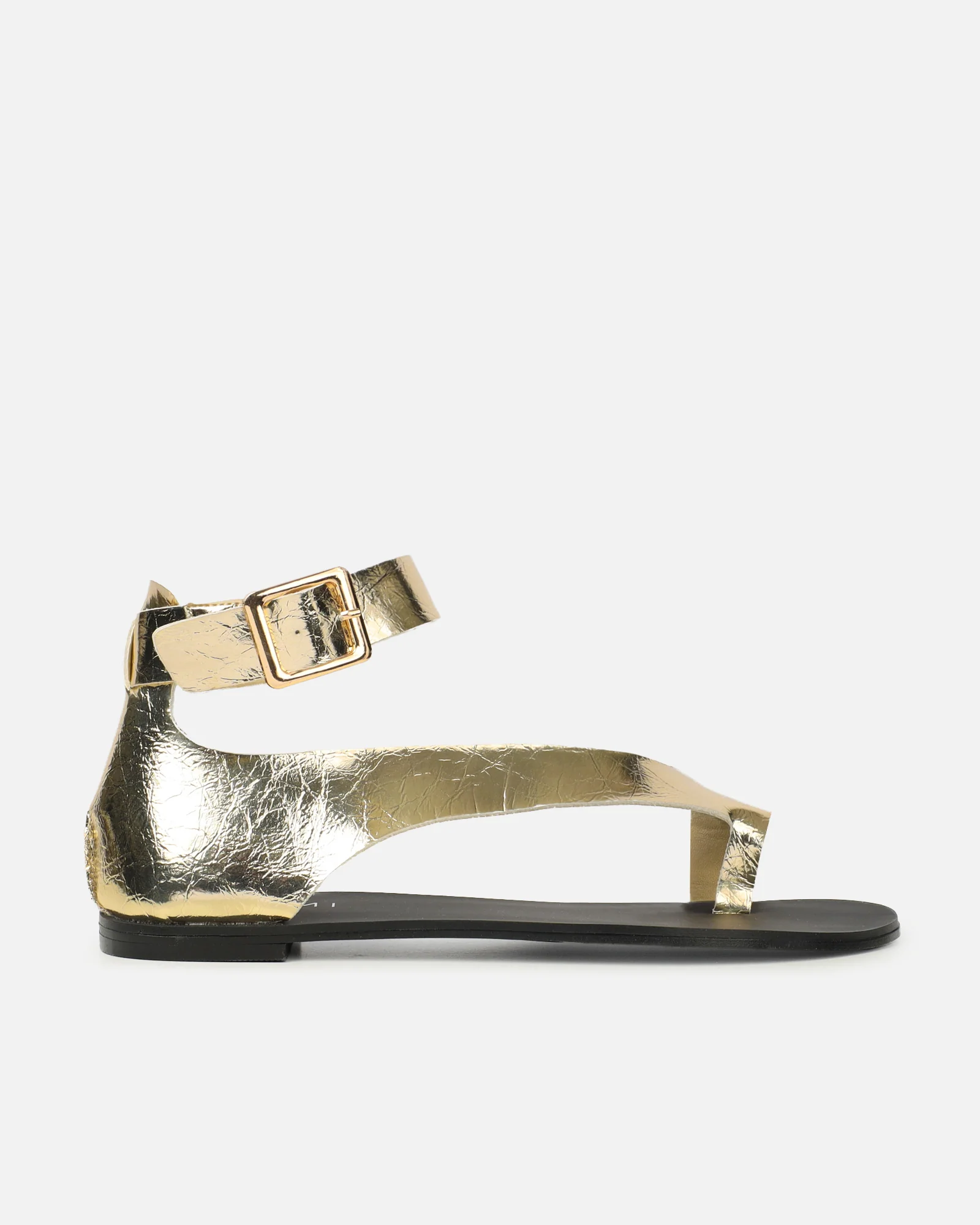 Gypsy Gold Metallic Toe Loop Flat Sandals - Image 2