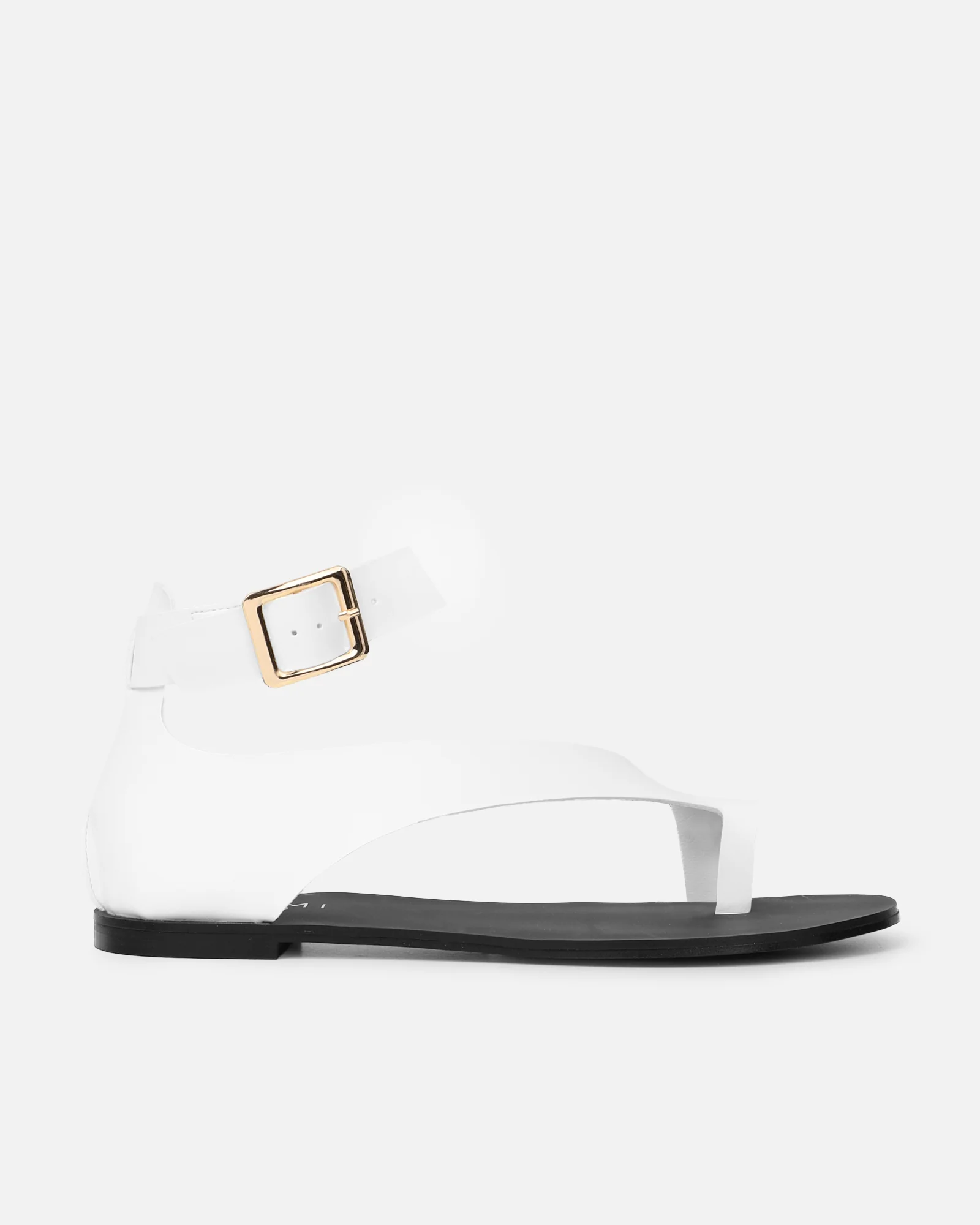 Gypsy White Toe Loop Flat Sandals - Image 2