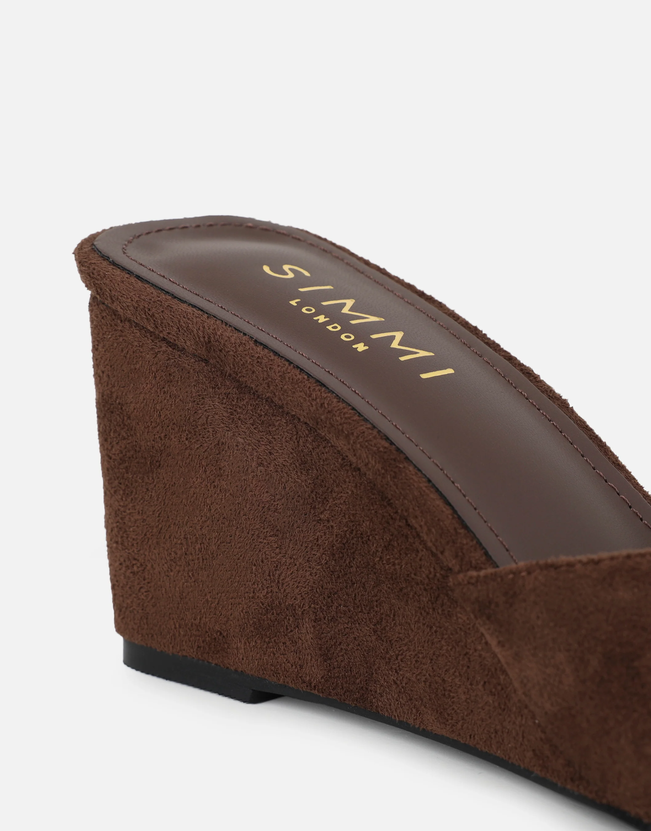 Iris Brown Suede Wedge Mules - Image 3