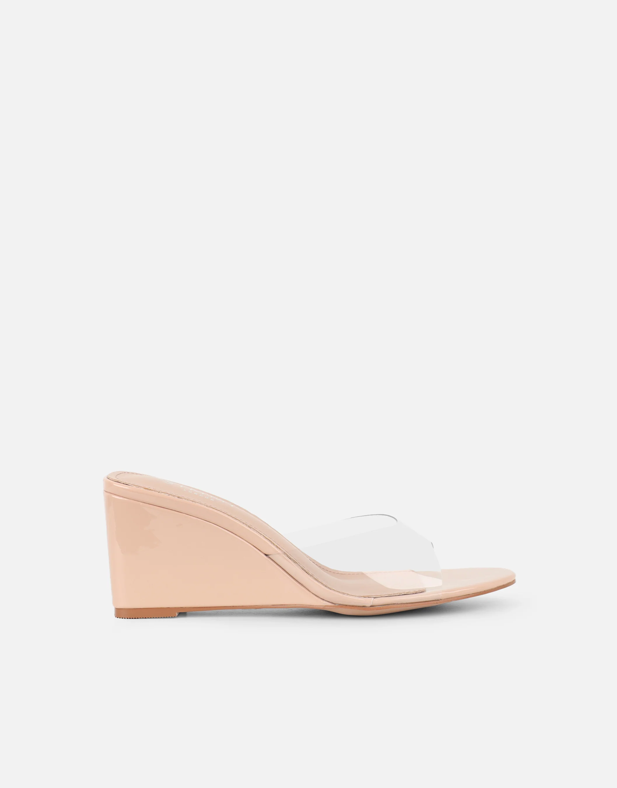 Iris Nude Clear Wedge Mules - Image 2