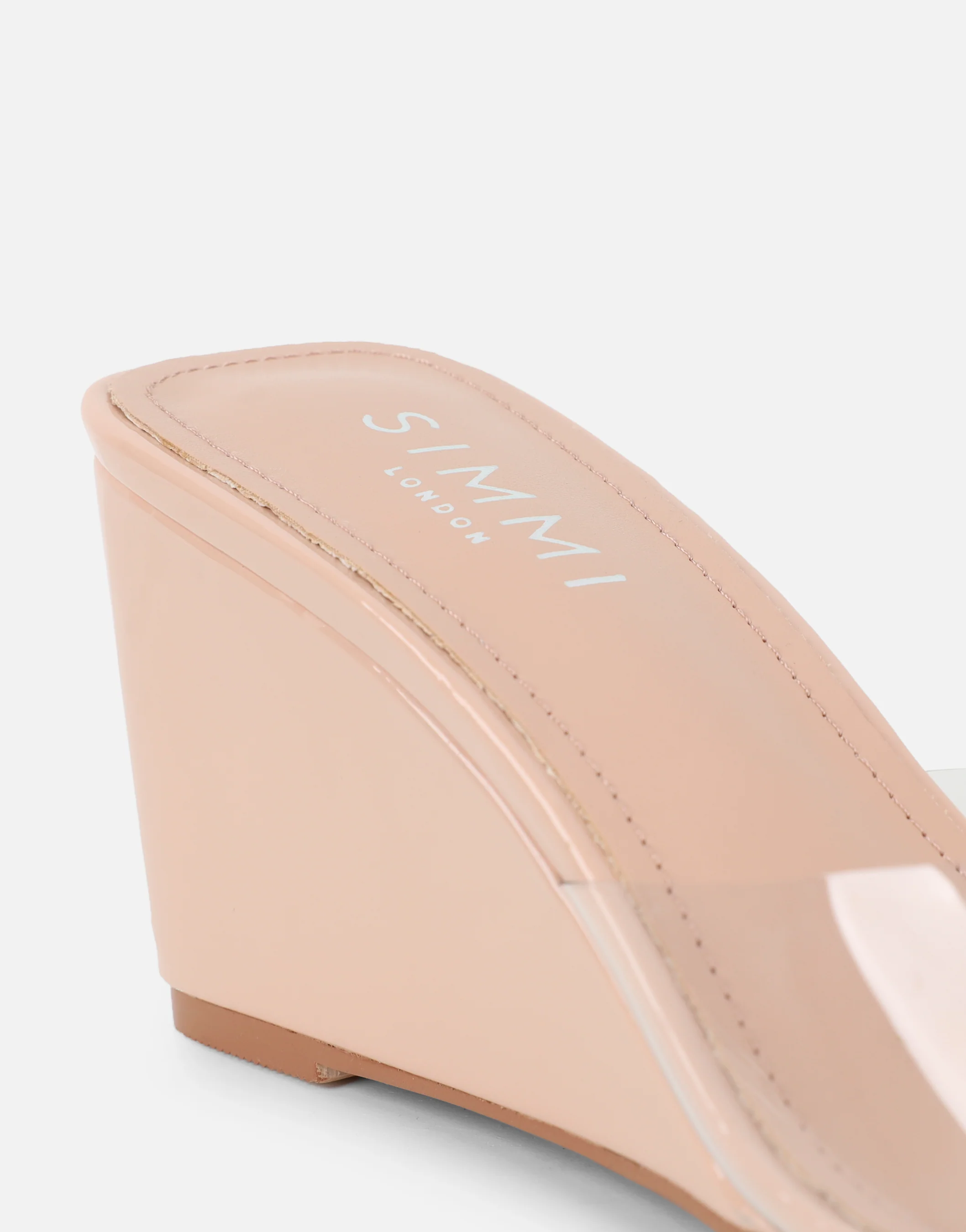 Iris Nude Clear Wedge Mules - Image 3