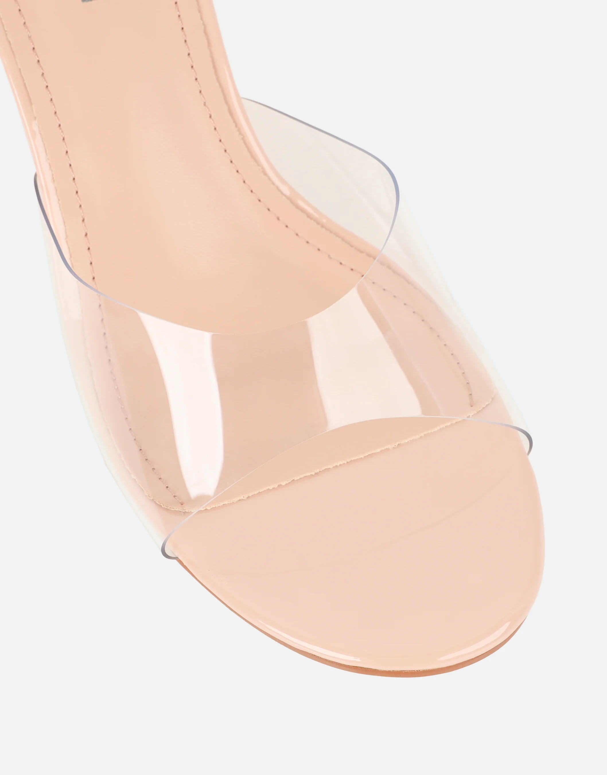 Iris Nude Clear Wedge Mules - Image 4