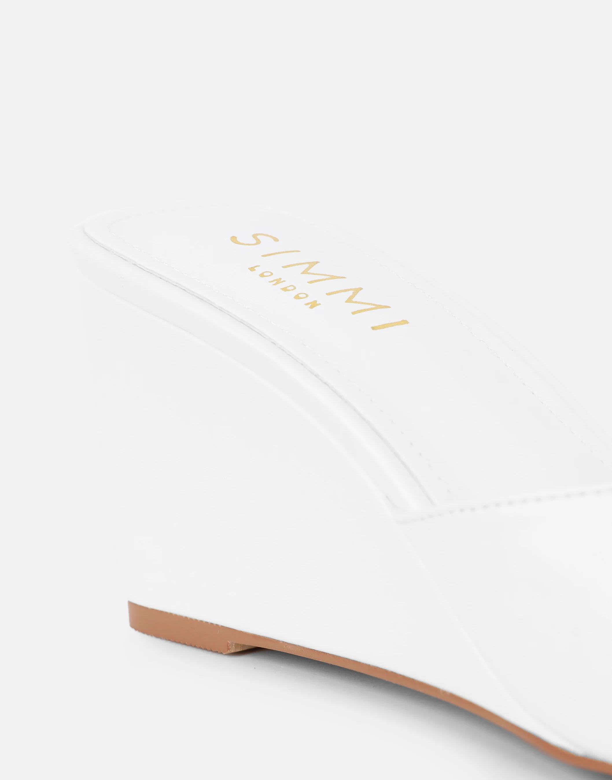 Iris White Wedge Mules - Image 3