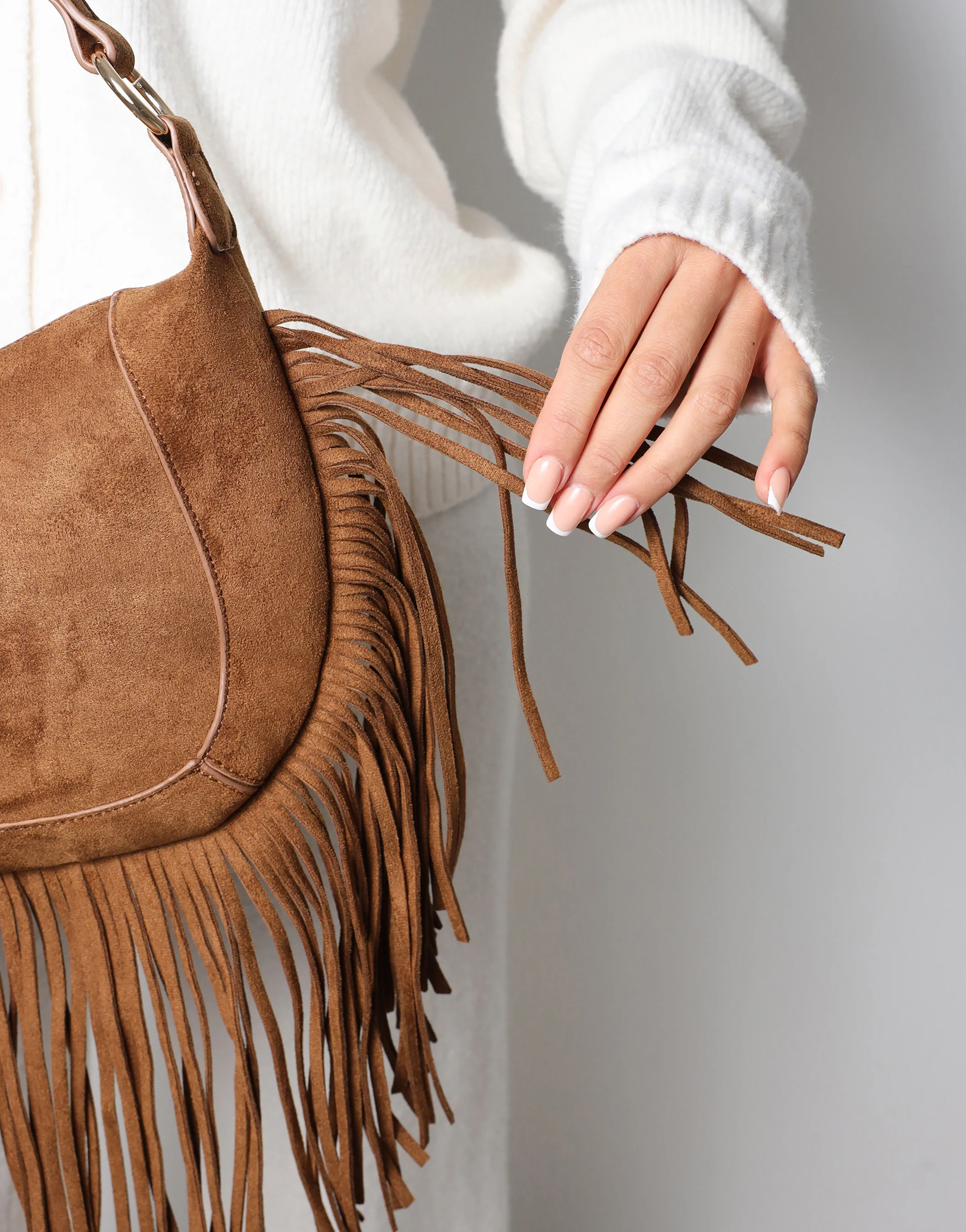 Izzy Tan Suede Western Shoulder Bag - Image 3