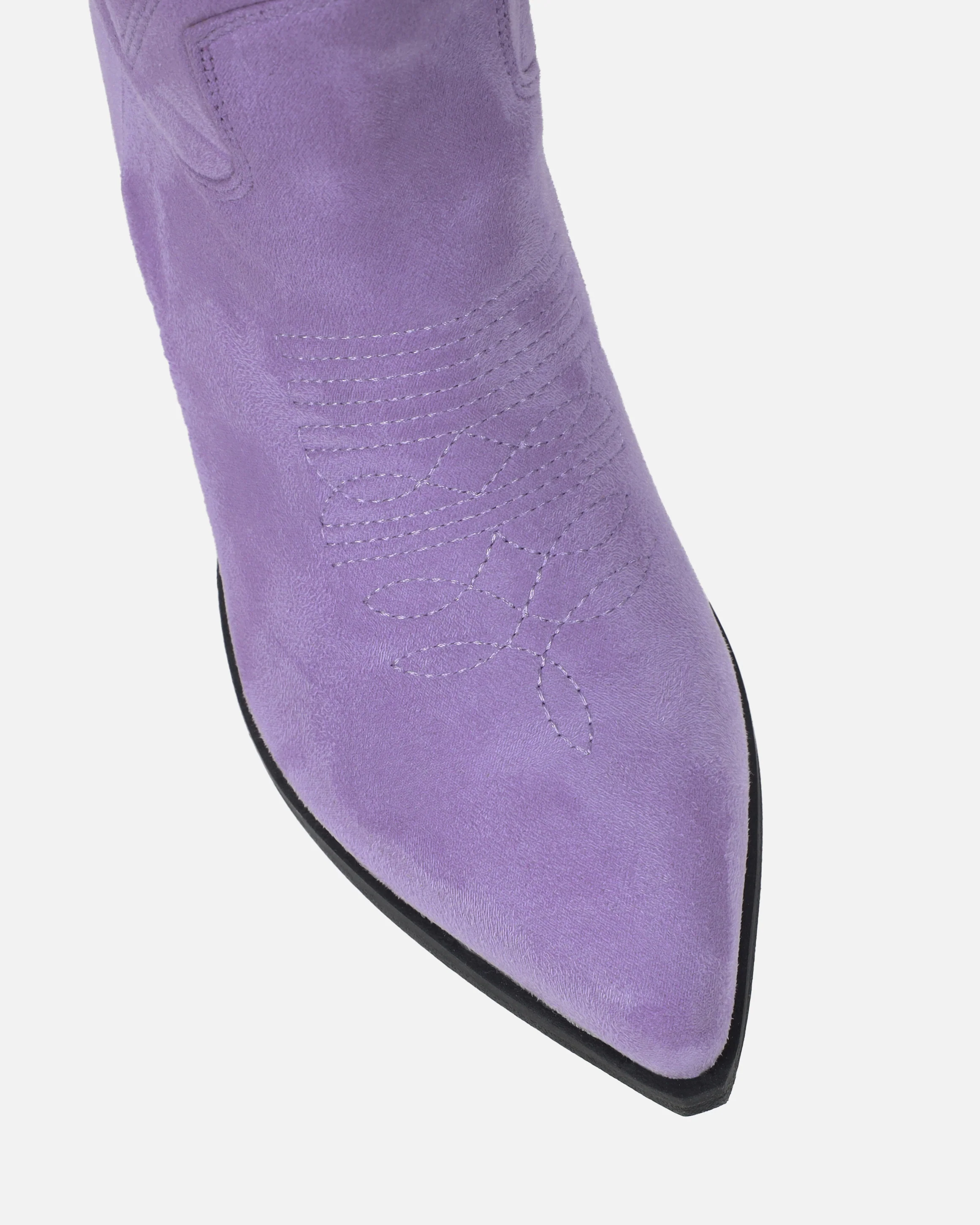 Jacob Lilac Faux Suede Calf Western Boots - Image 4