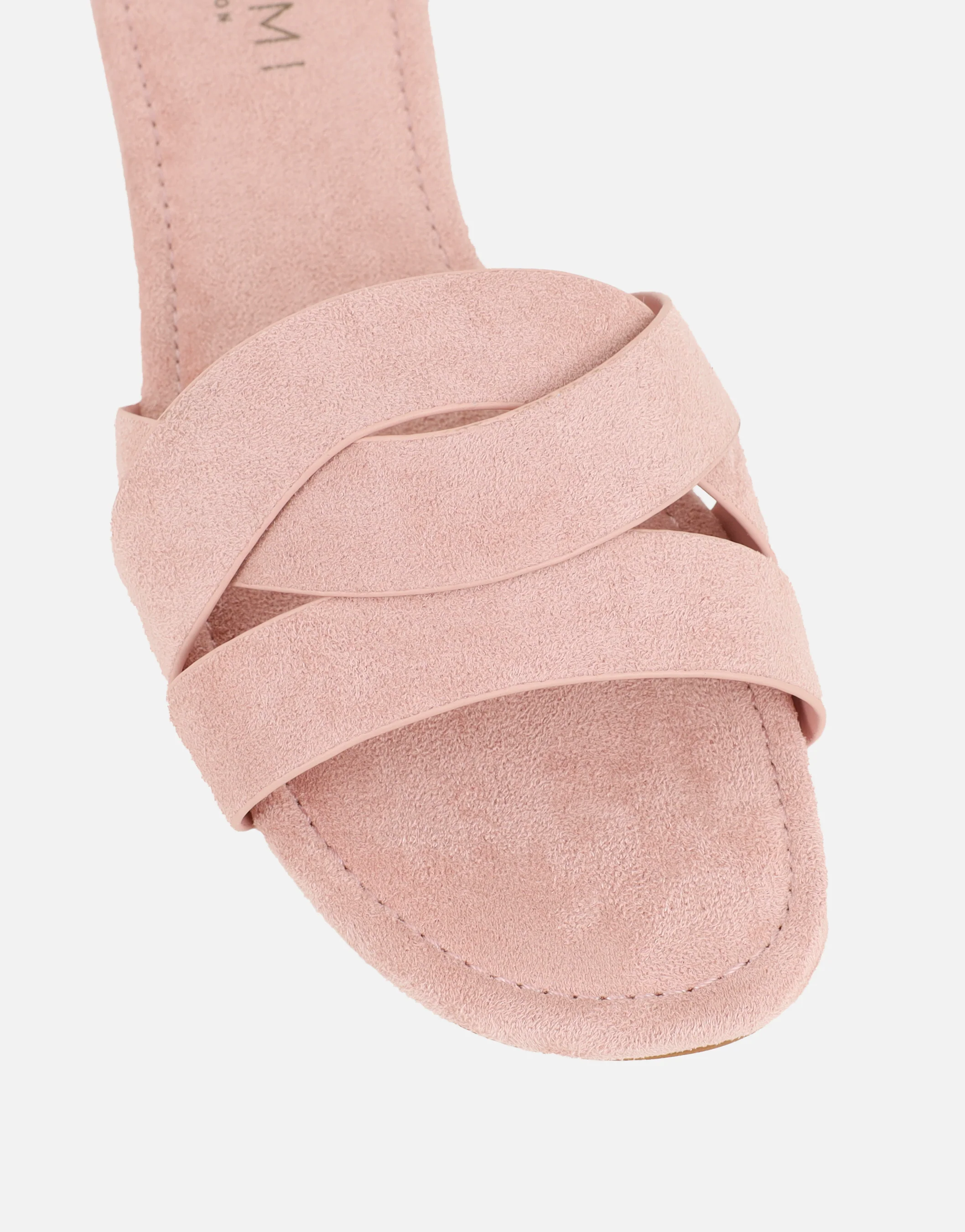 Jade Pink Suede Crossover Flat Sandals - Image 4