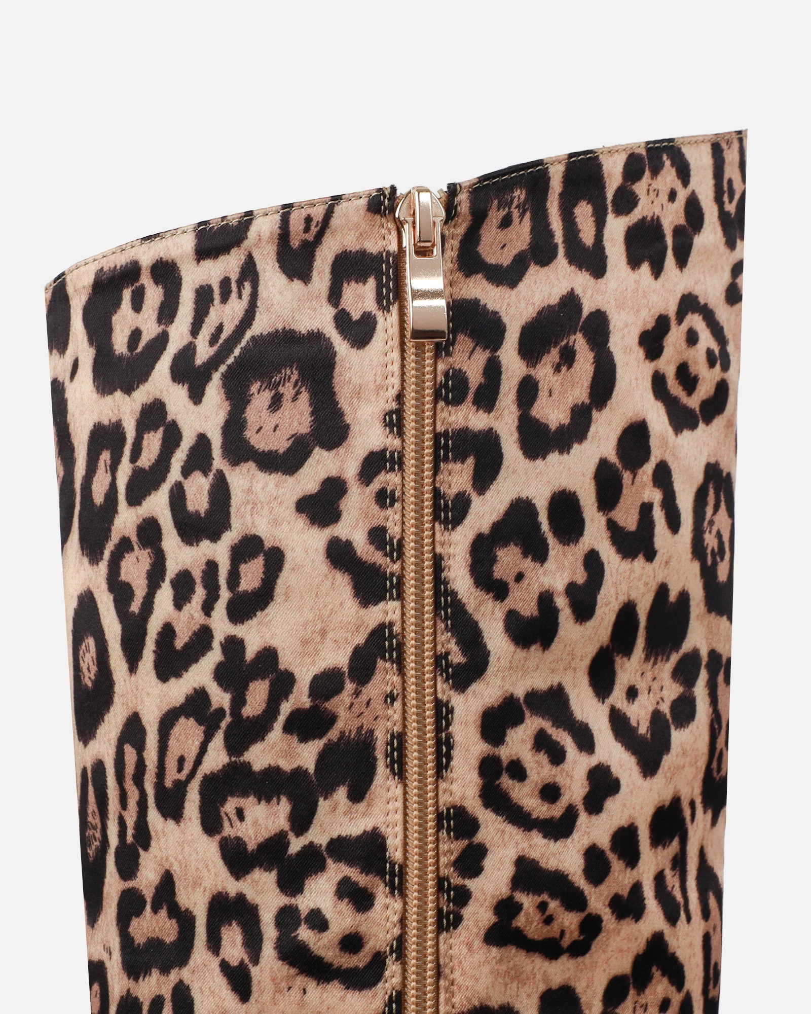 Jairo Leopard Print Satin Knee High Boots - Image 3