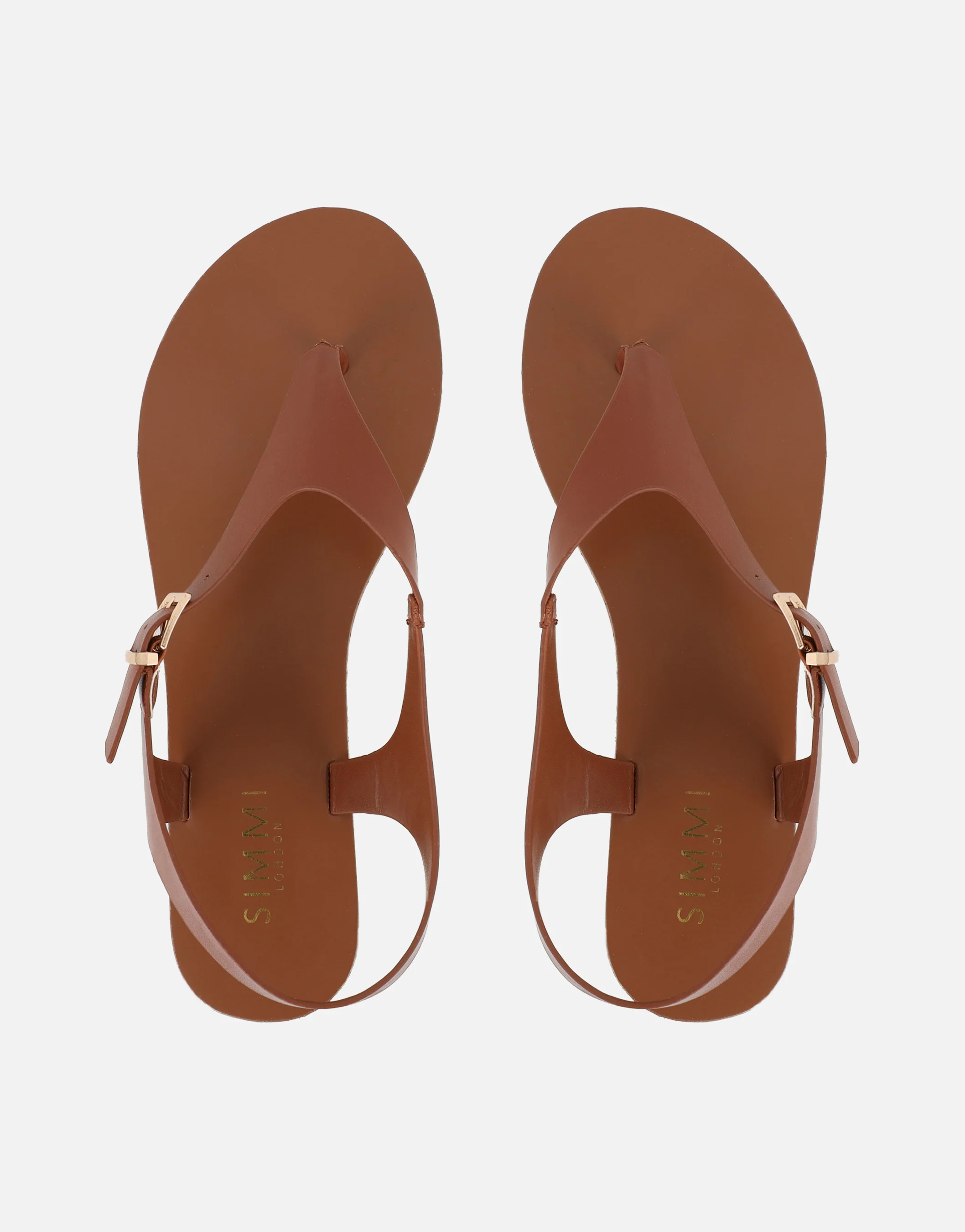 Kendall Tan Toe Post Flat Sandals - Image 3