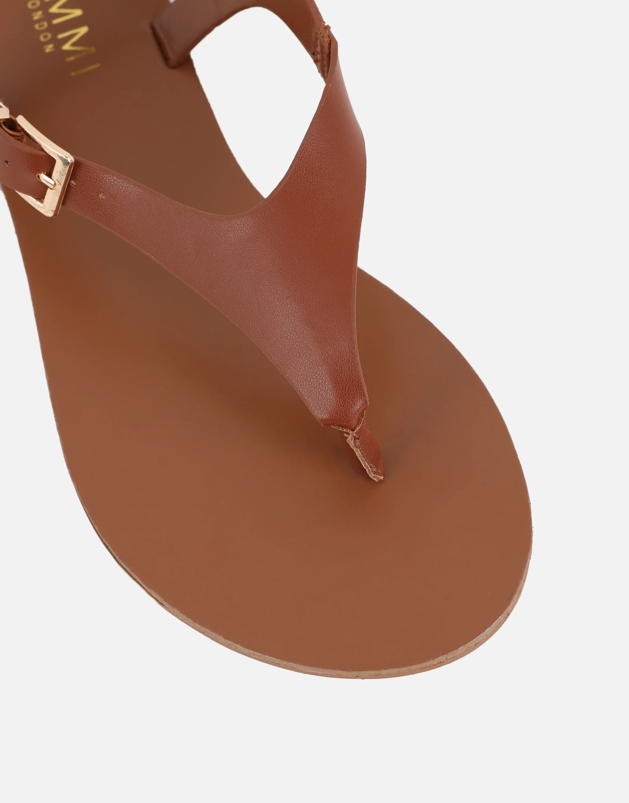 Kendall Tan Toe Post Flat Sandals - Image 4