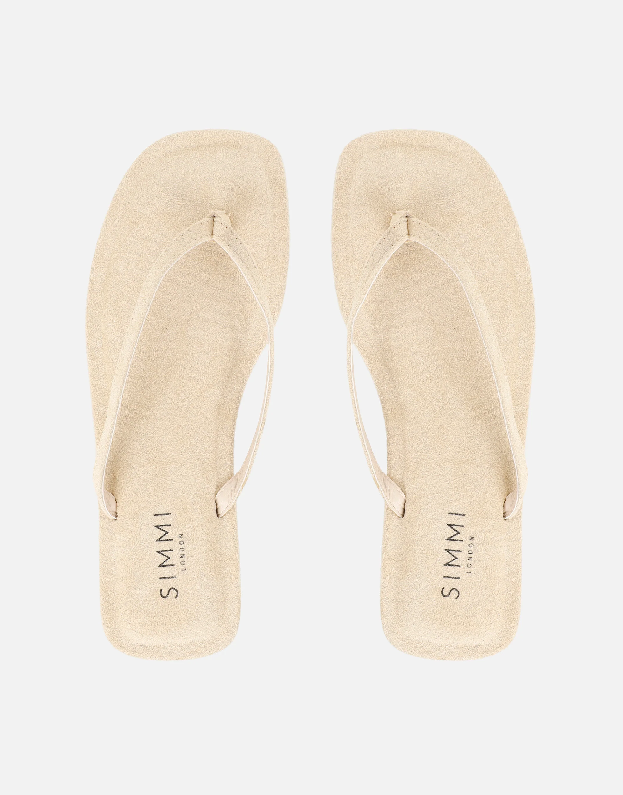 Kima Beige Suede Flat Sandals - Image 3